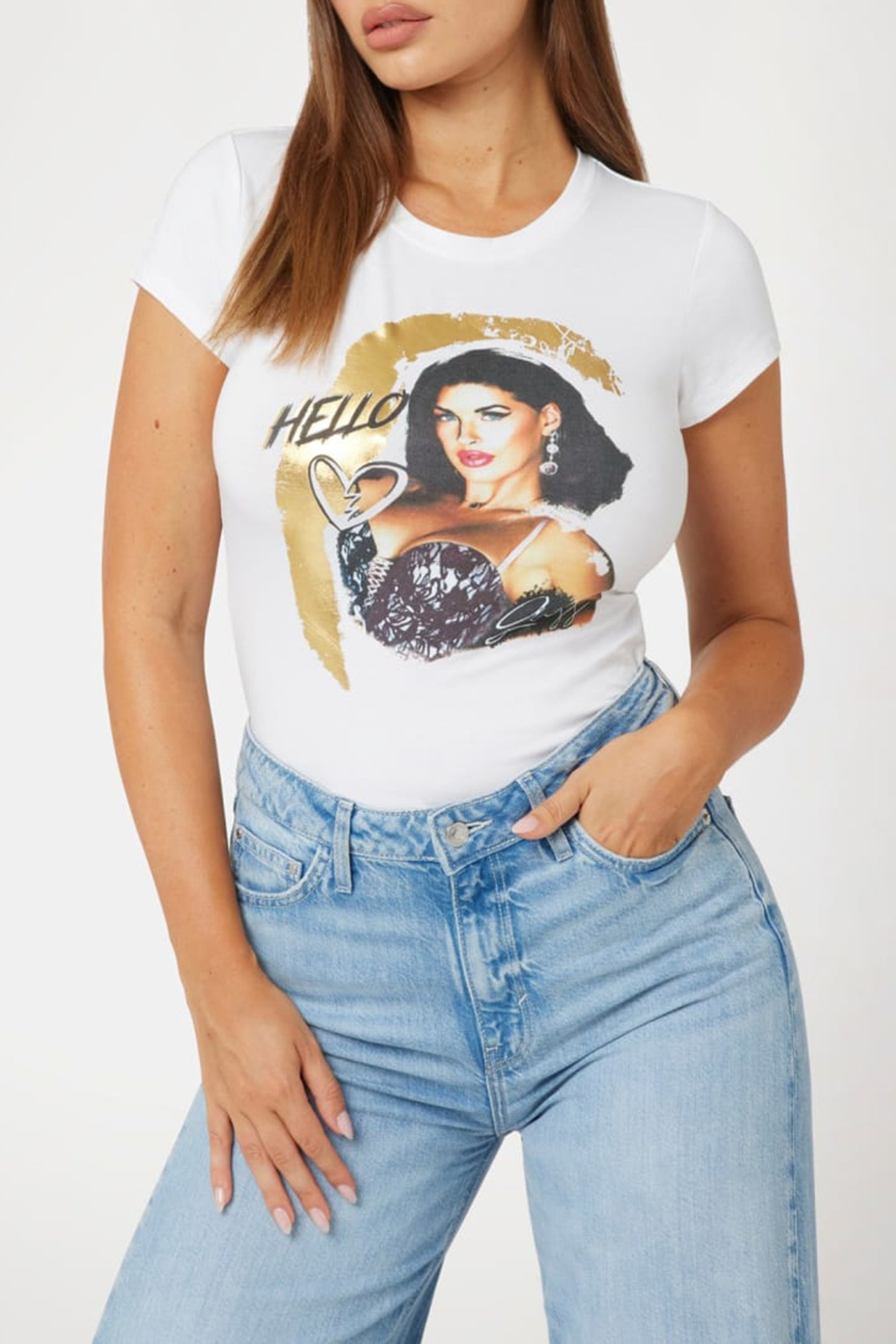 SS HELLO R5 TEE PURE WHITE by GUESS ECO