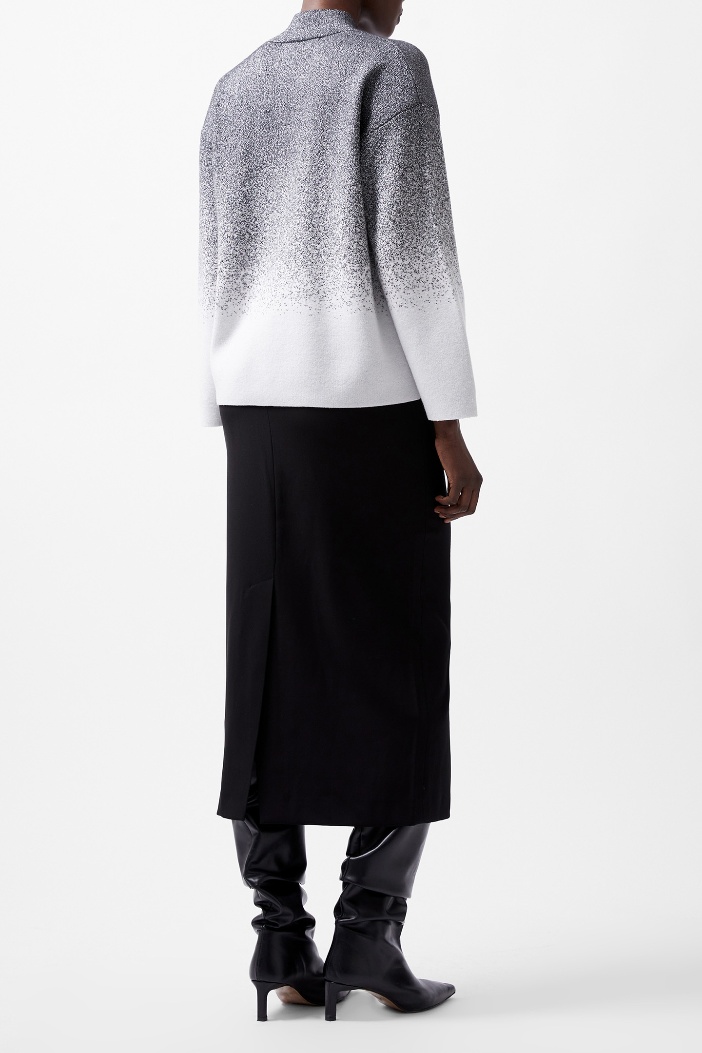 KDAY GRADIENT LS JUMPER BLACKOUT/LINEN WHITE 3