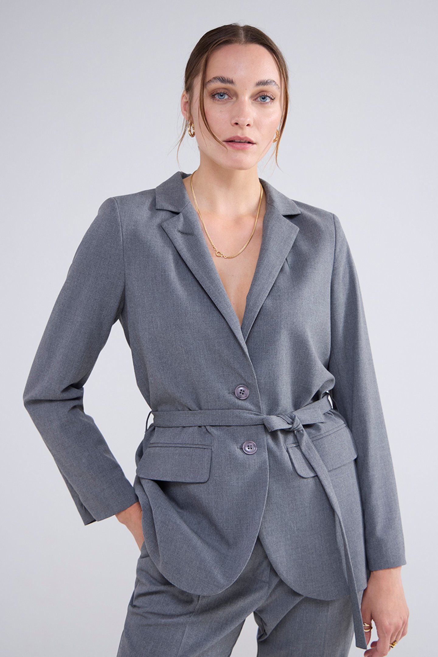 BLAZER VISCOSE BLEND STRETCH GREYS by Summum Woman