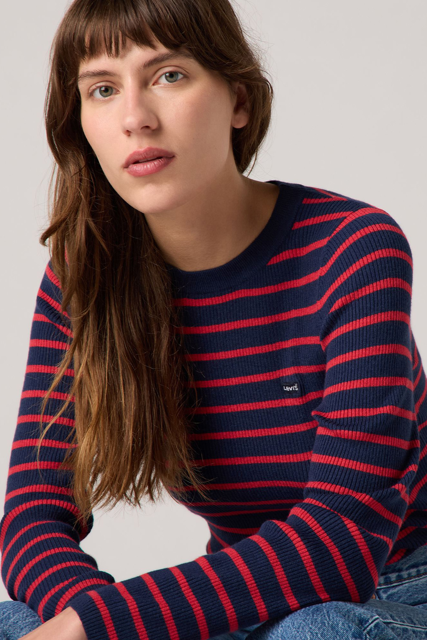 RIB CREW SWEATER PARISIENNE STRIPE NAVY 4