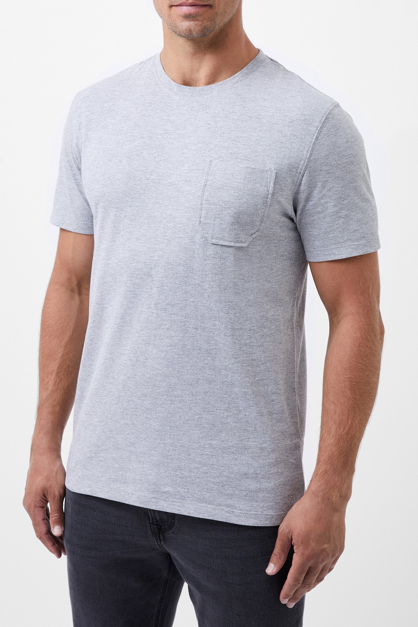 POCKET TEE LIGHT GREY MEL by French Connection