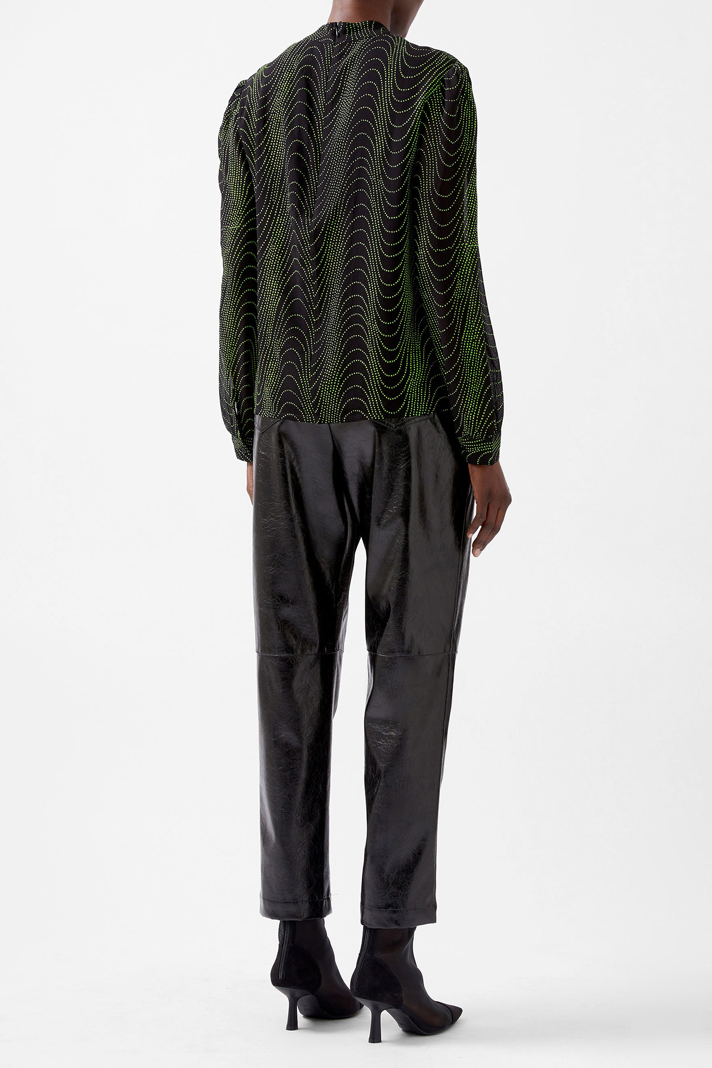 GRACE ALOHI LUREX LS BLOUSE BLACKOUT/VIVID GREEN 3