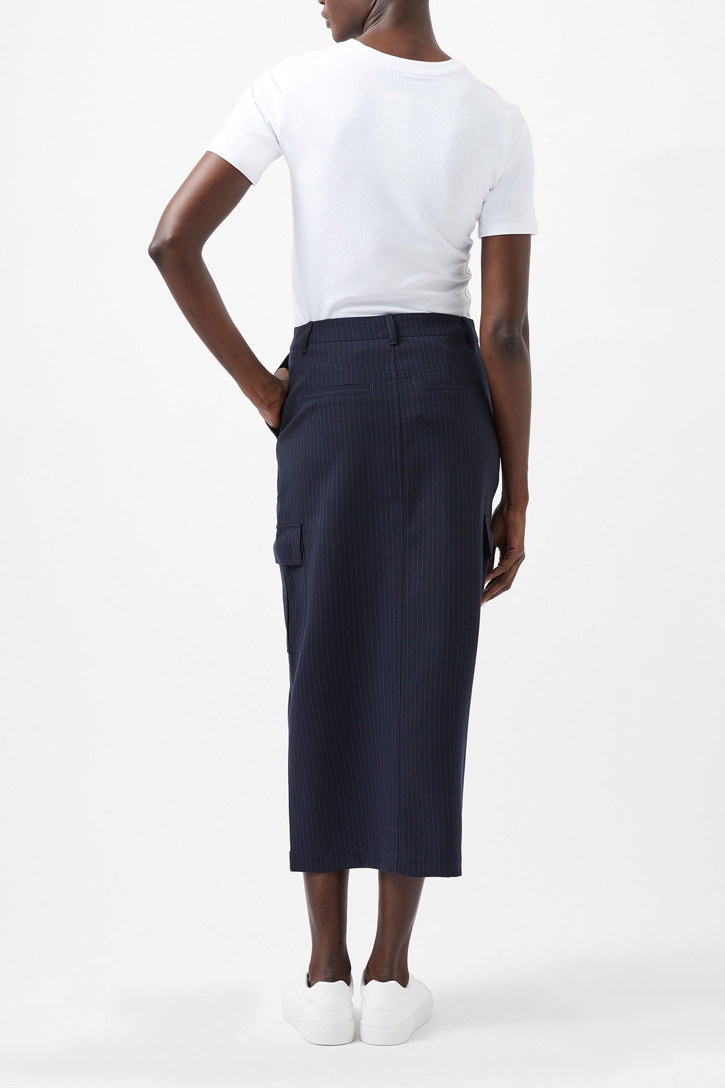 HAILEY PINSTRIPE PENCIL SKIRT MARINE 2