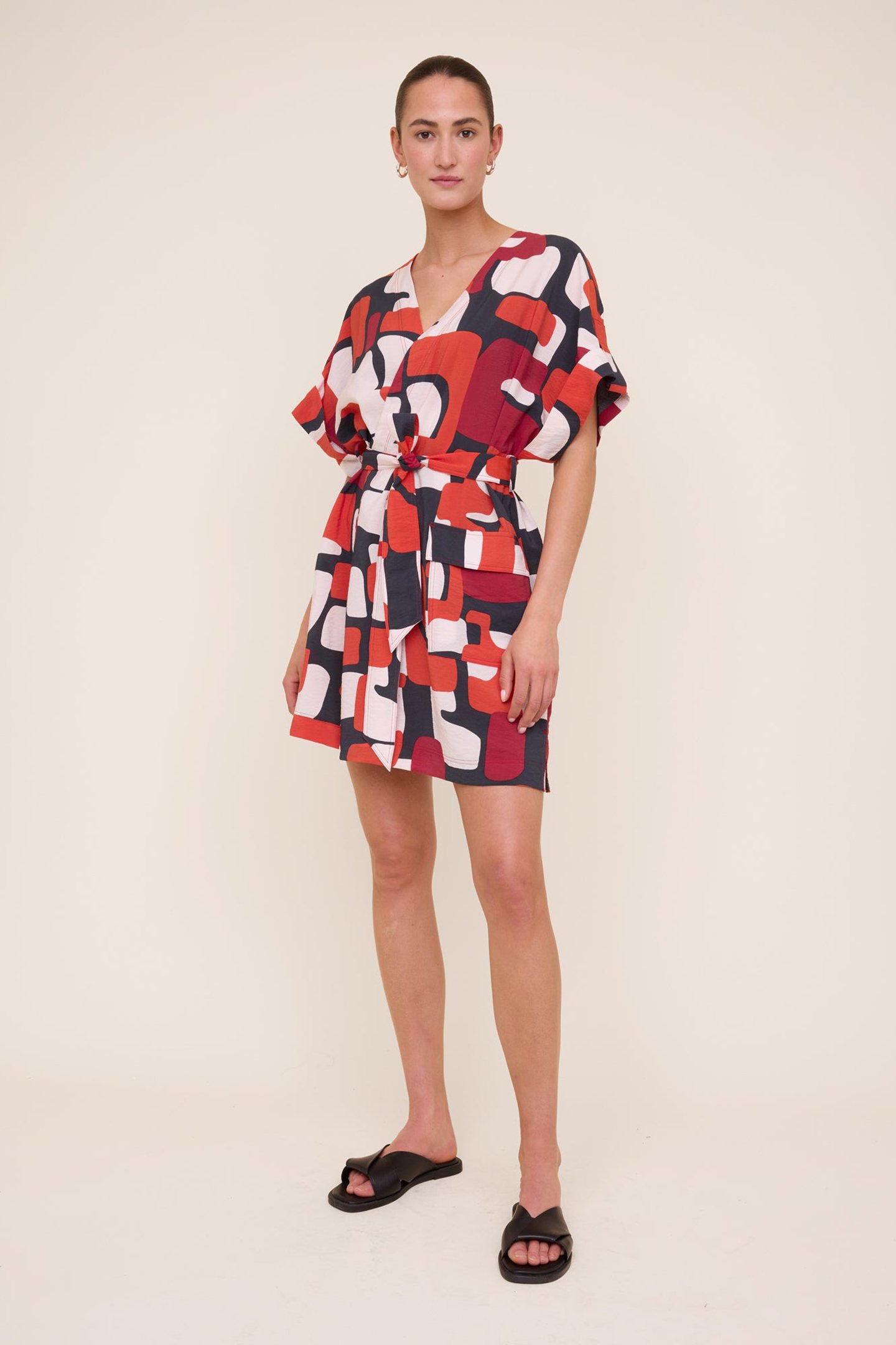 PRINTED KIMONO BLACK/PUMPKIN/REDDAHLIA by Vanilia