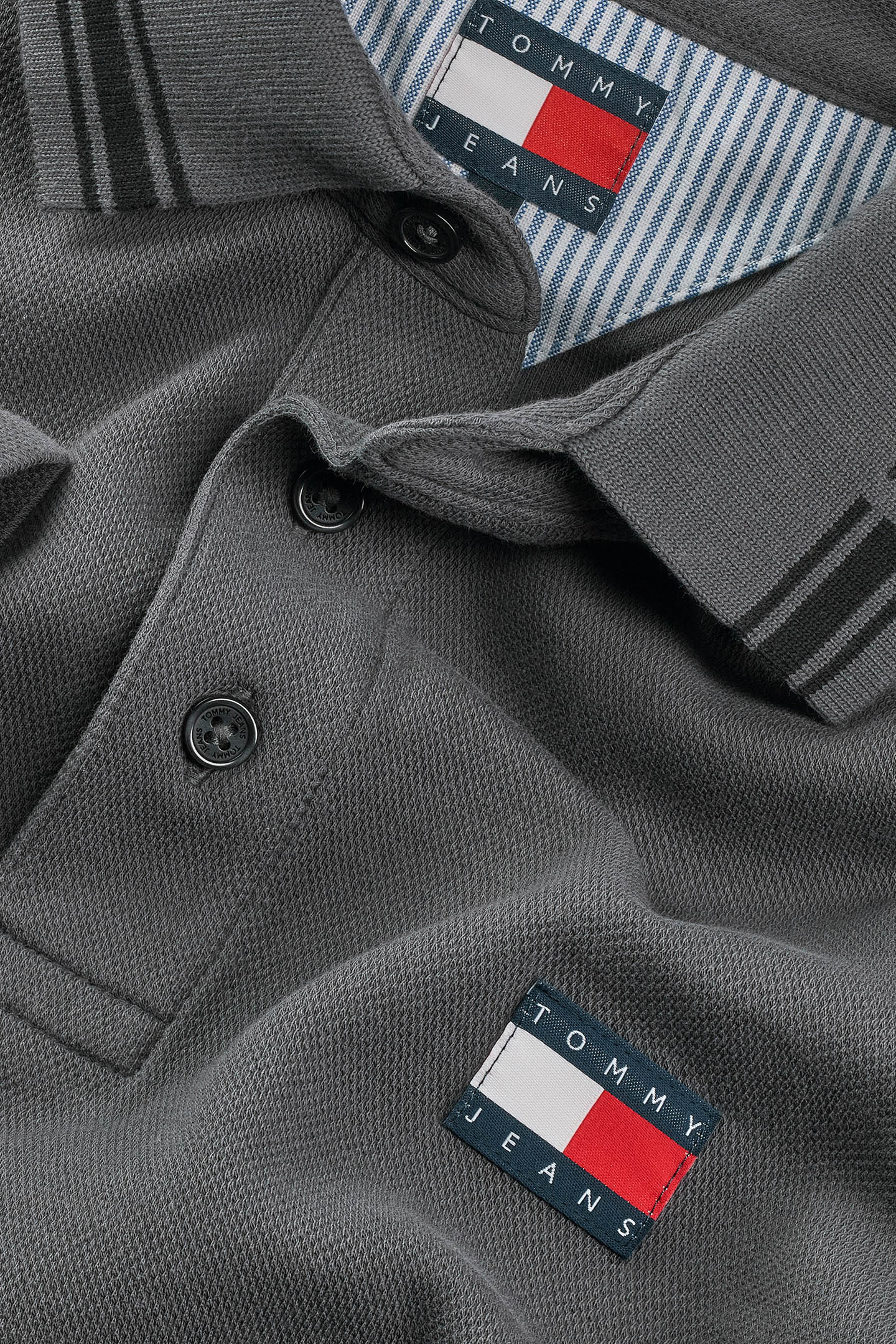 TJM BRANDED POLO REGULAR FIT POLO SHIRT, WASHED BLACK 7