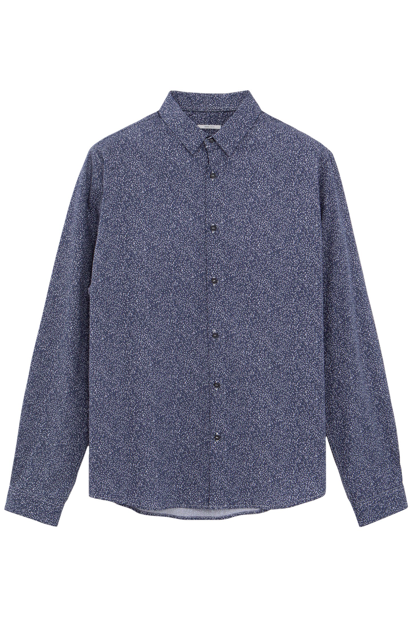 MINIMALIST PRINTED NAVY SLIM SHIRT 4