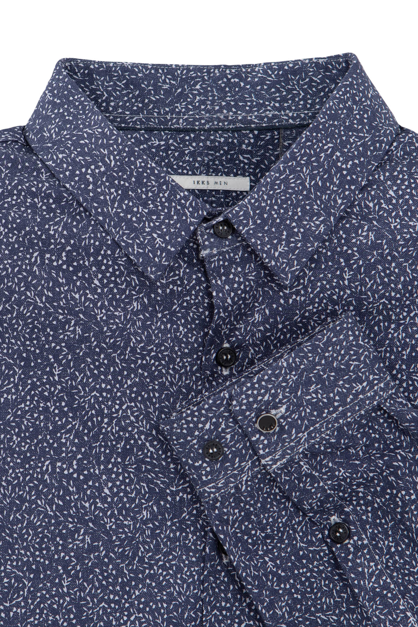 MINIMALIST PRINTED NAVY SLIM SHIRT 5