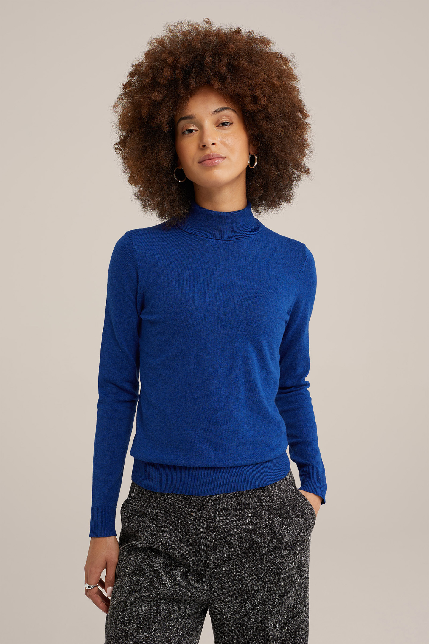 KNITTED PULLOVER BRIGHT BLUE 1