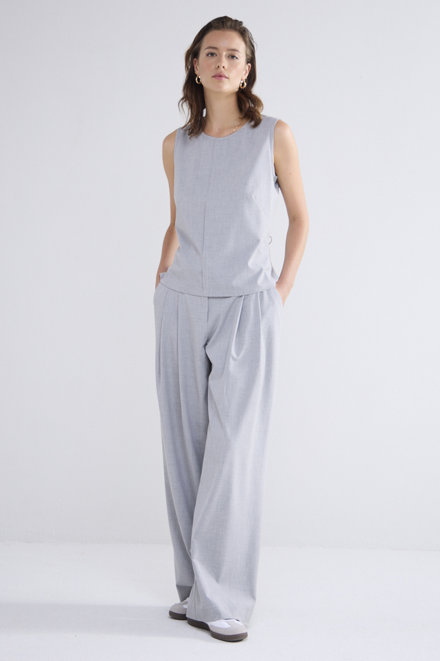TOP VISCOSE BLEND STRETCH GREYS by Summum Woman