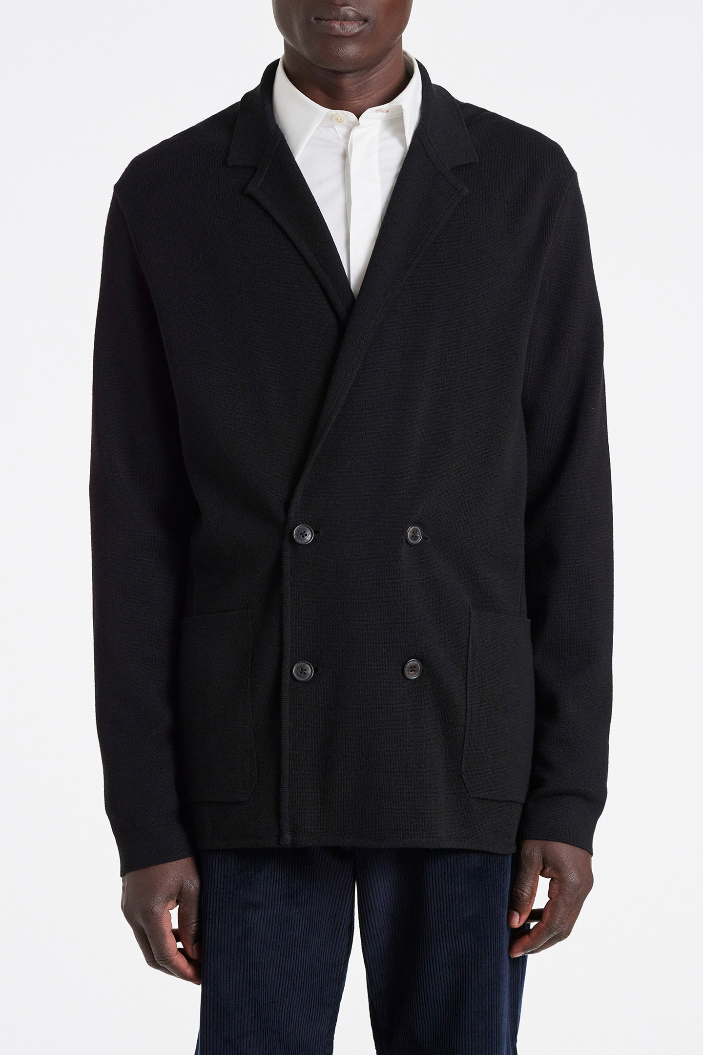 KNITTED DB JACKET BLACK 1