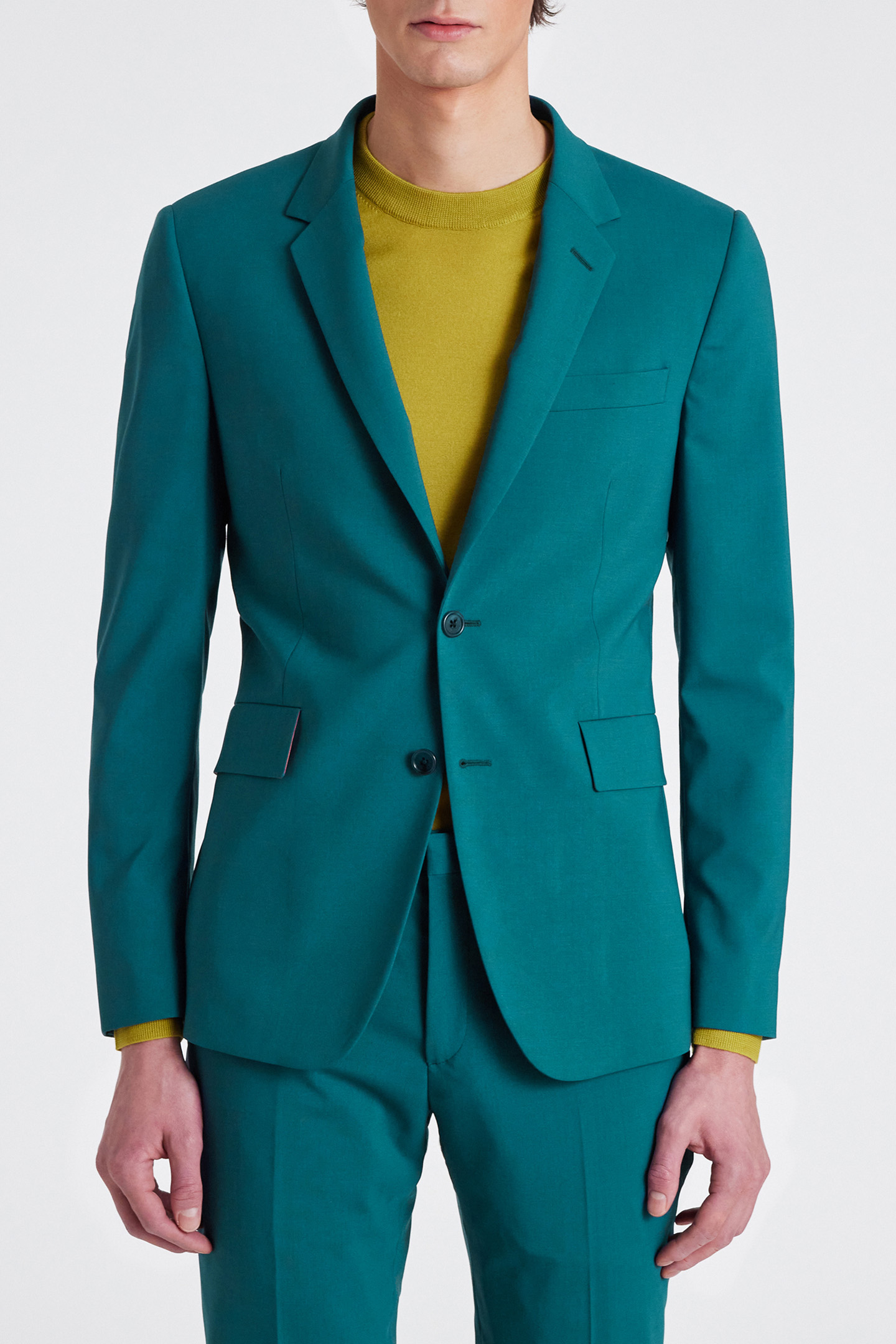 SLIM FIT 2 BUTTON SUIT PETROL BLUE 4