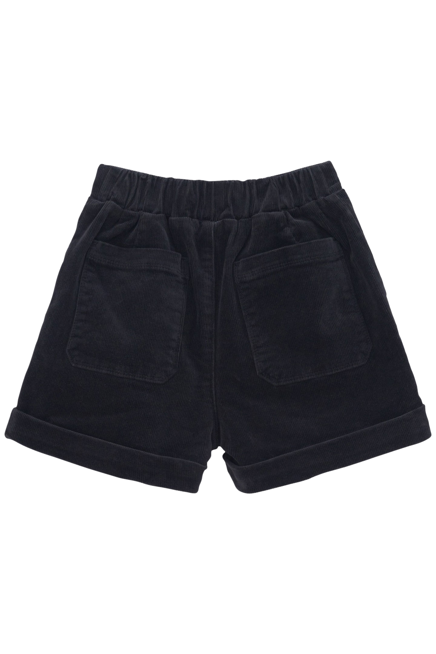 GIRLS' BLACK CORDUROY SHORTS WITH BOW AND BELT 2