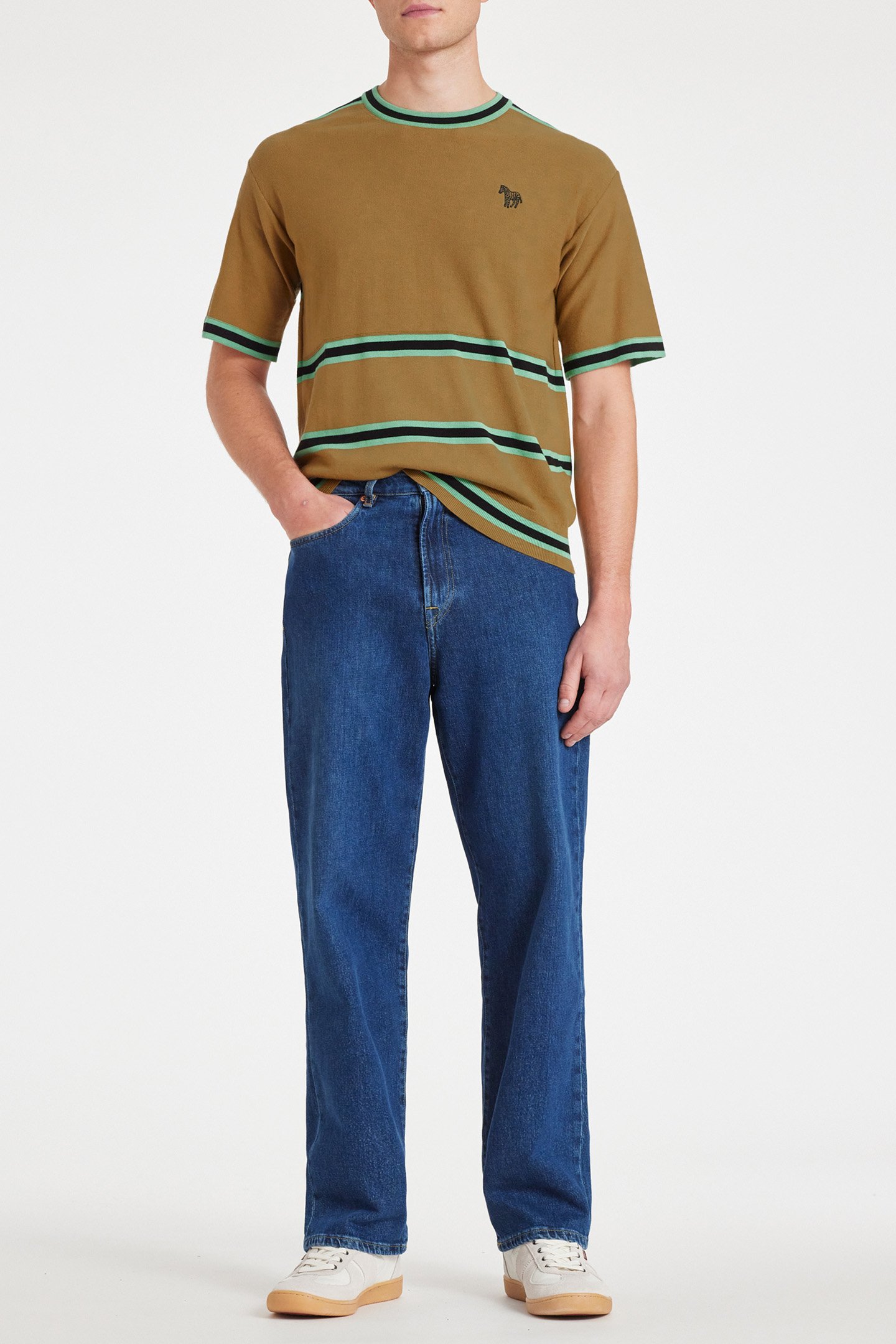 MENS SWEATER SS T SHIRT ZEB EMB KHAKI 3