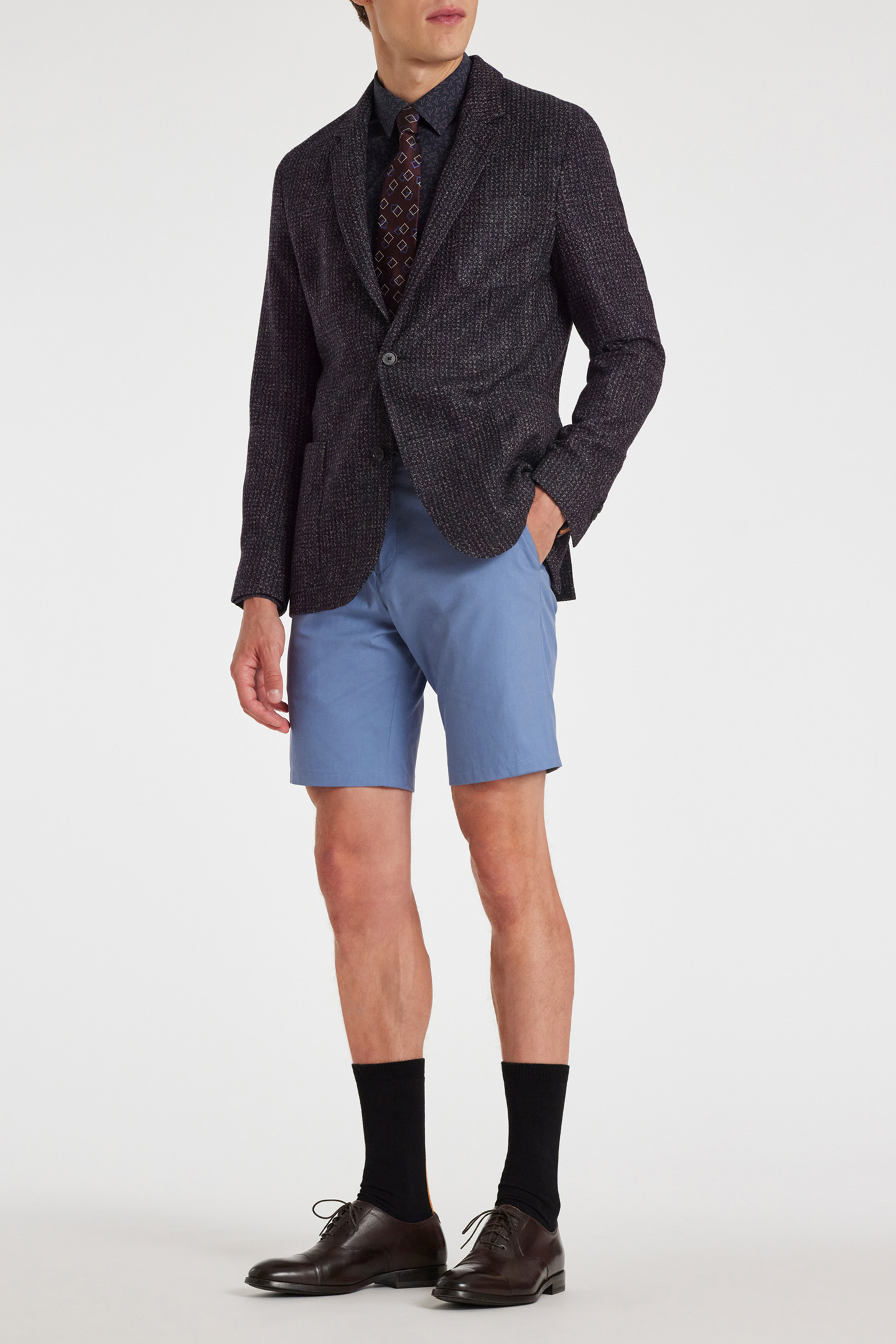 S/C SLIM FIT SHIRT NAVY 3