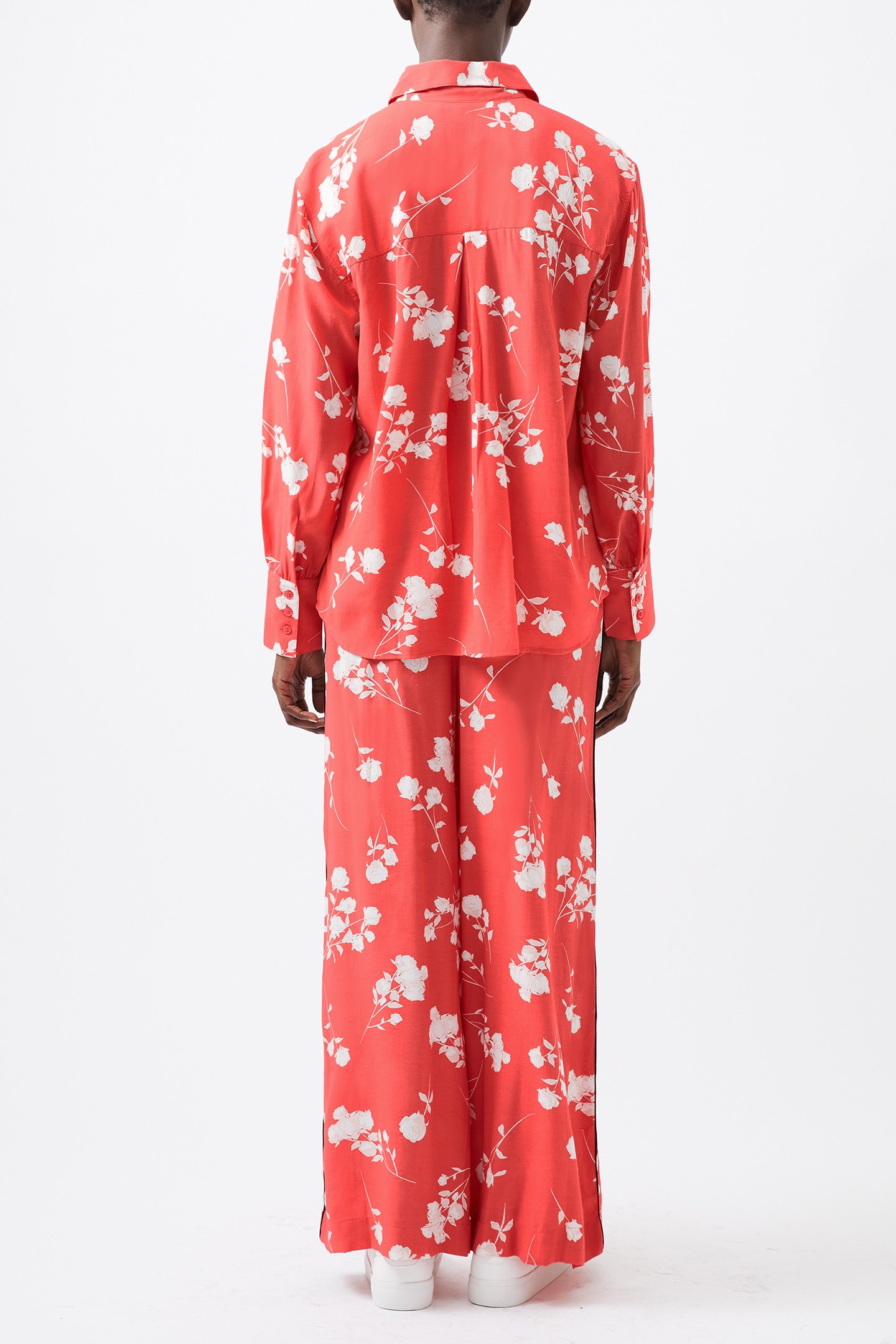 ALESSANDRA DELPHINE LS SHIRT CAYENNE RED/WHITE 2