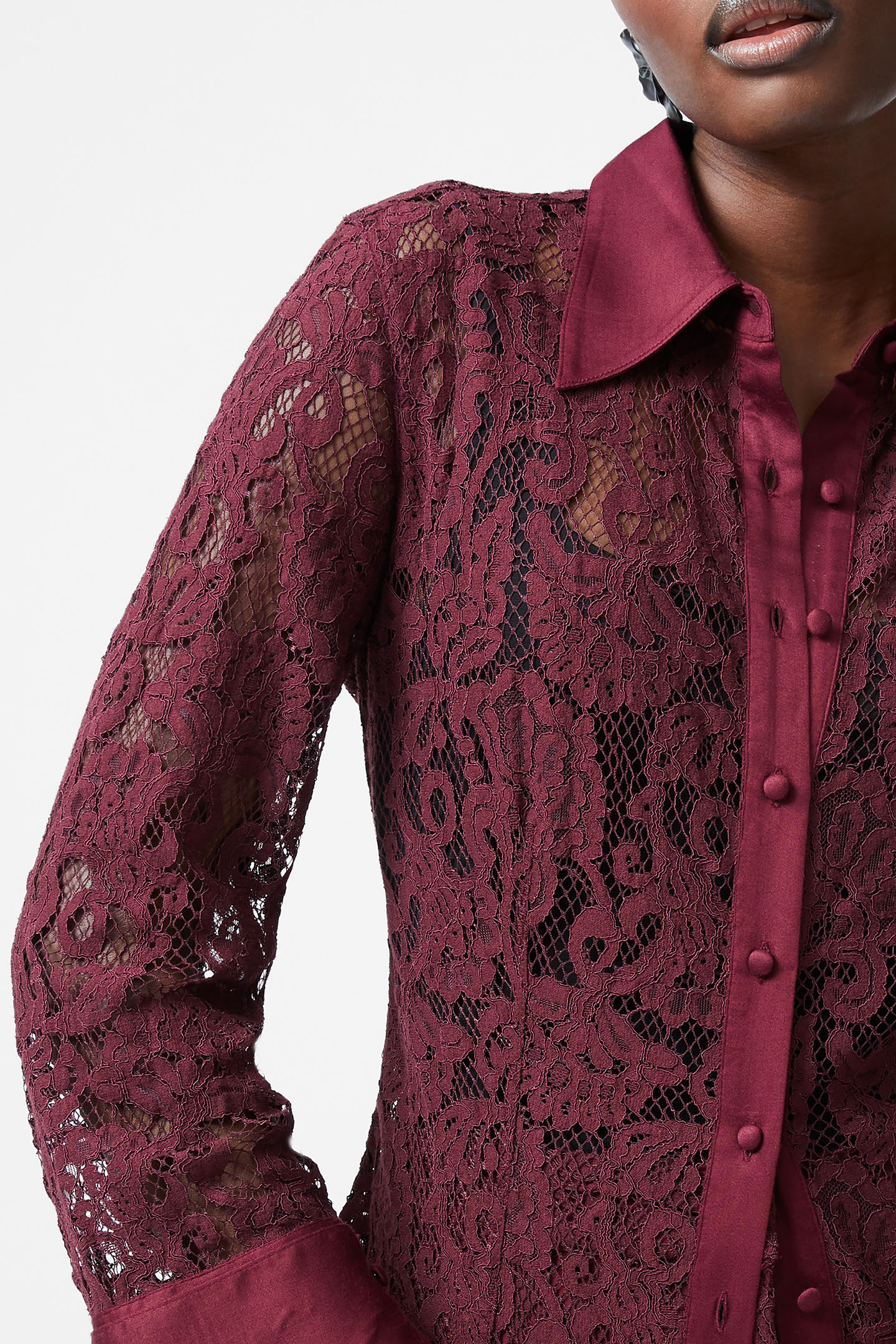 ASURA LACE LS SHIRT BURGUNDY RED 4