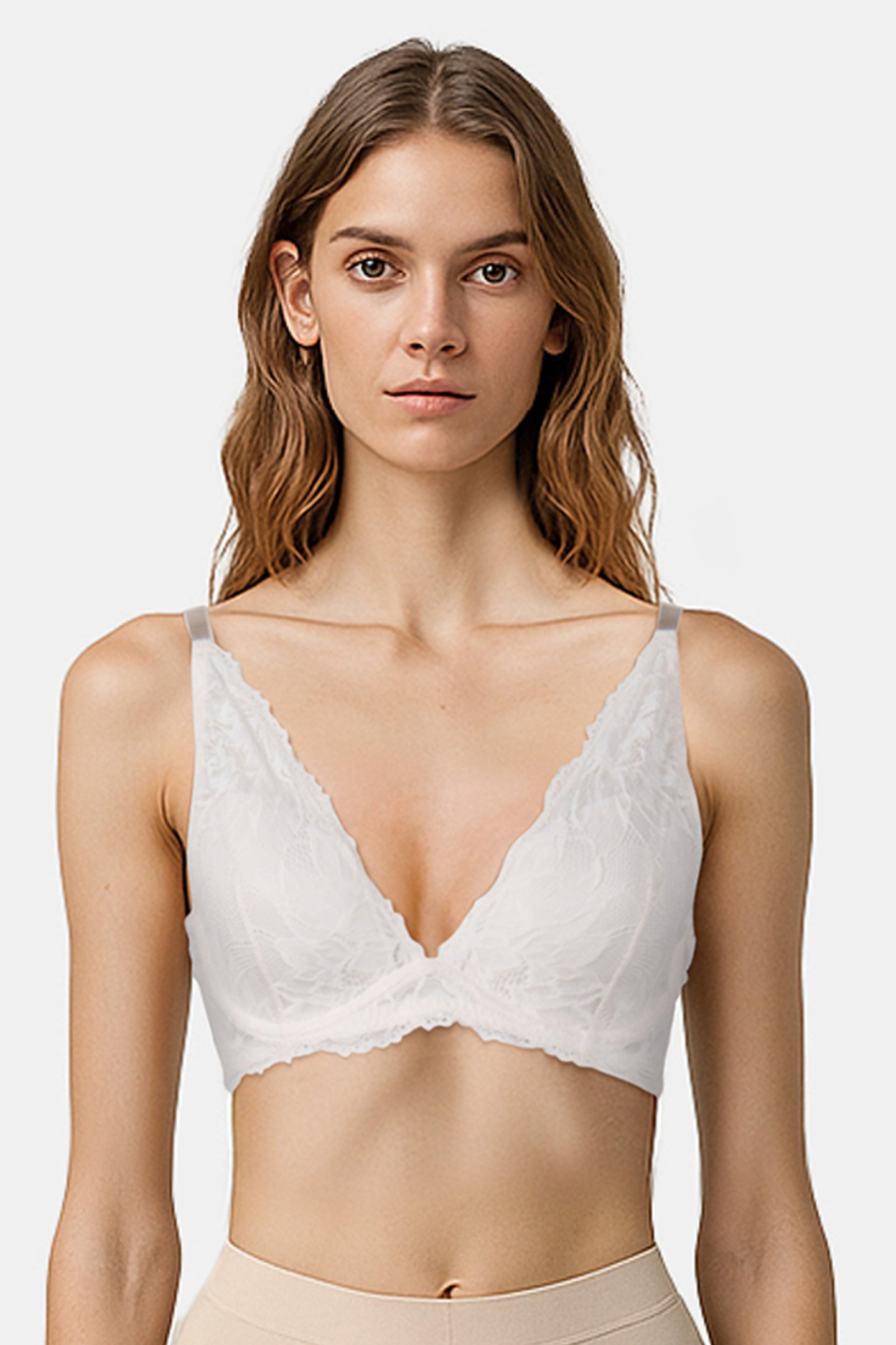 LIGHTLY LINED PLUNGE IVORY 1