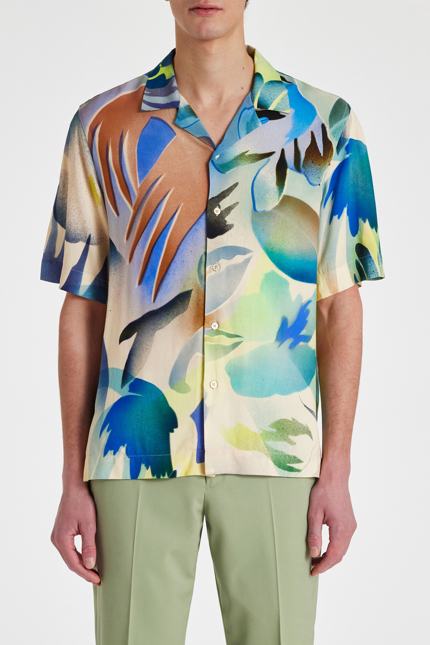 MENS S/S REGULAR FIT SHIRT LIME GREEN 1