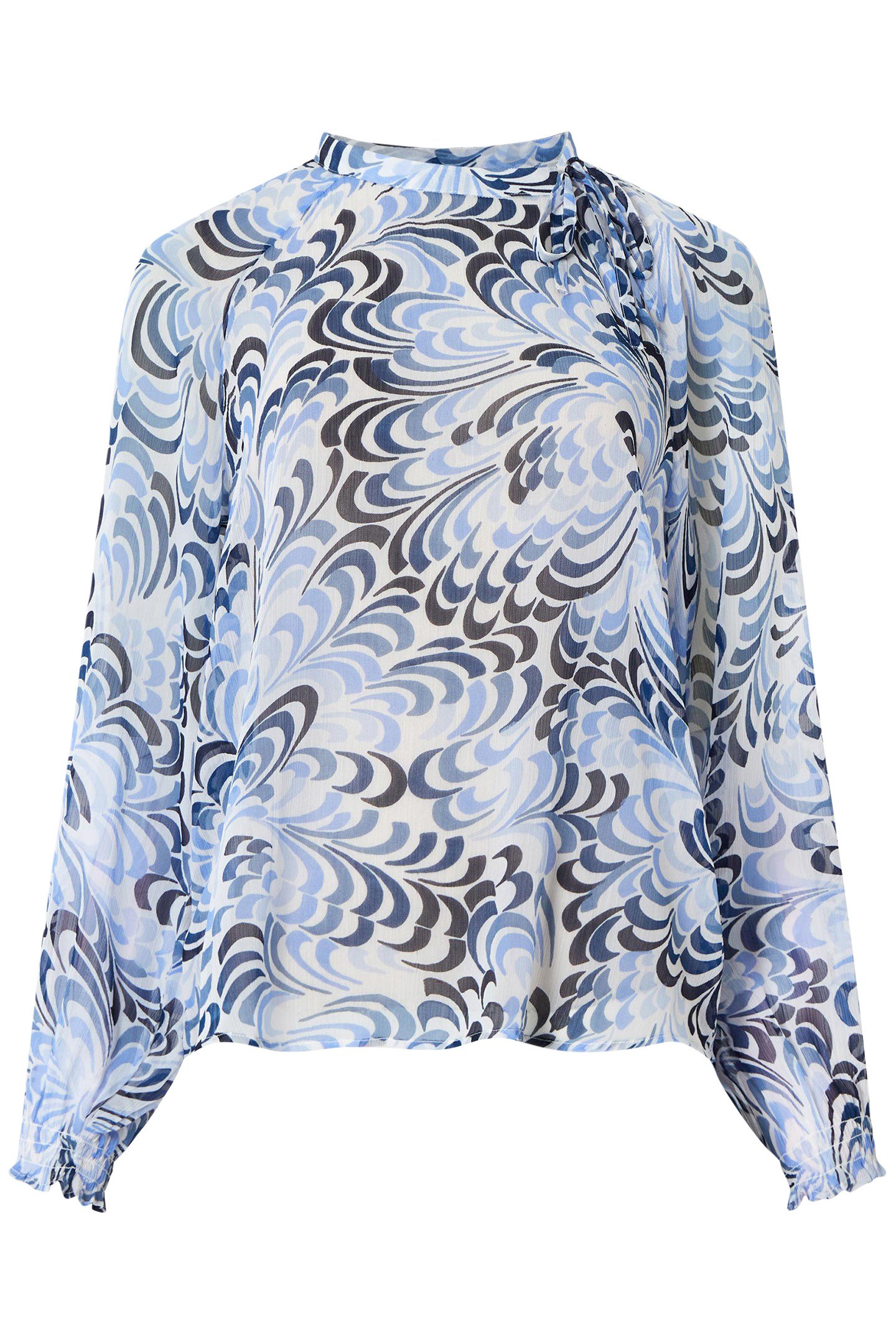 DIA HALLIE CRINKLE BLOUSE SUMMER WHITE/BLUE 4