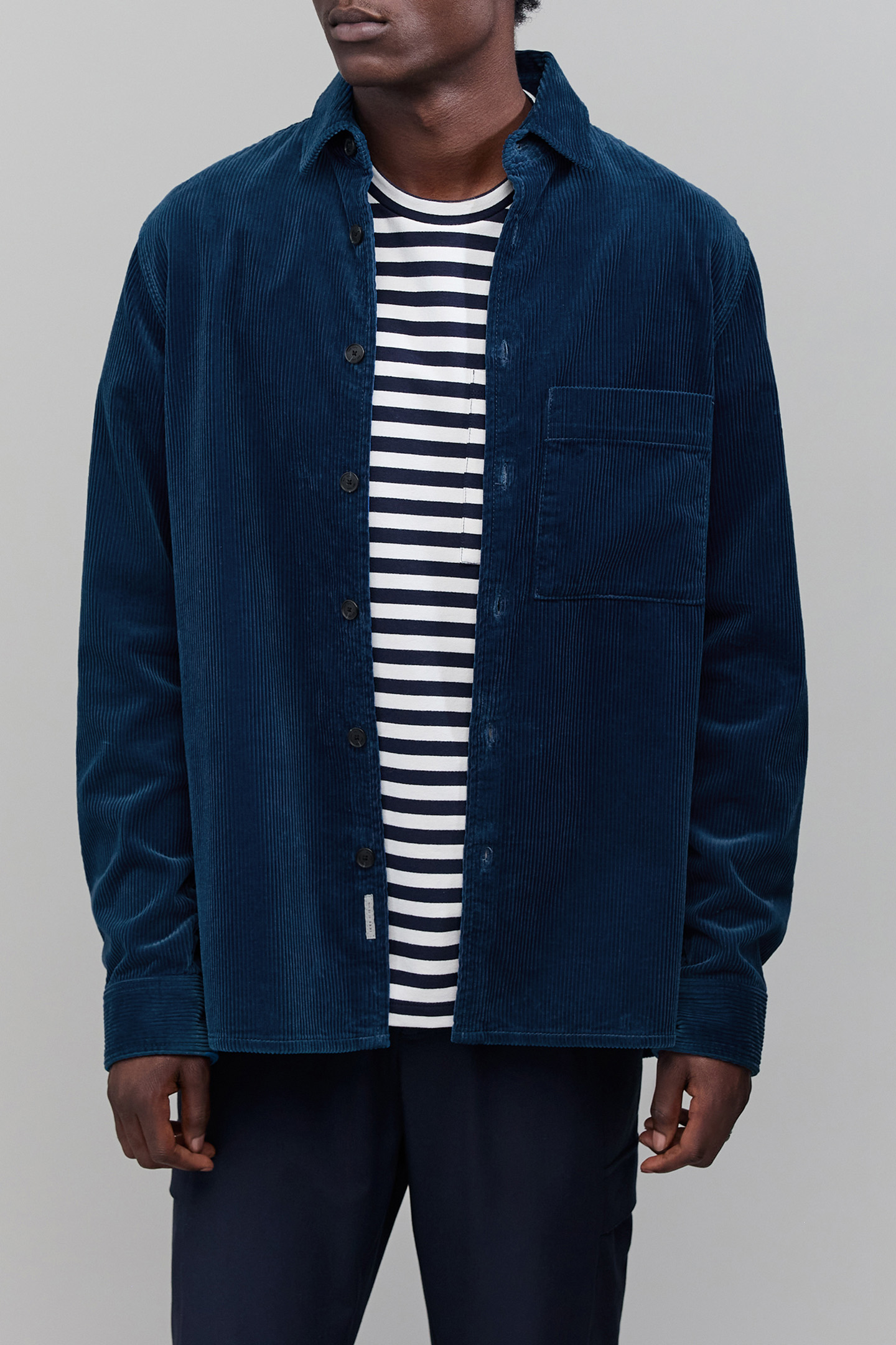 REGULAR COBALT CORDUROY OVERSHIRT 1