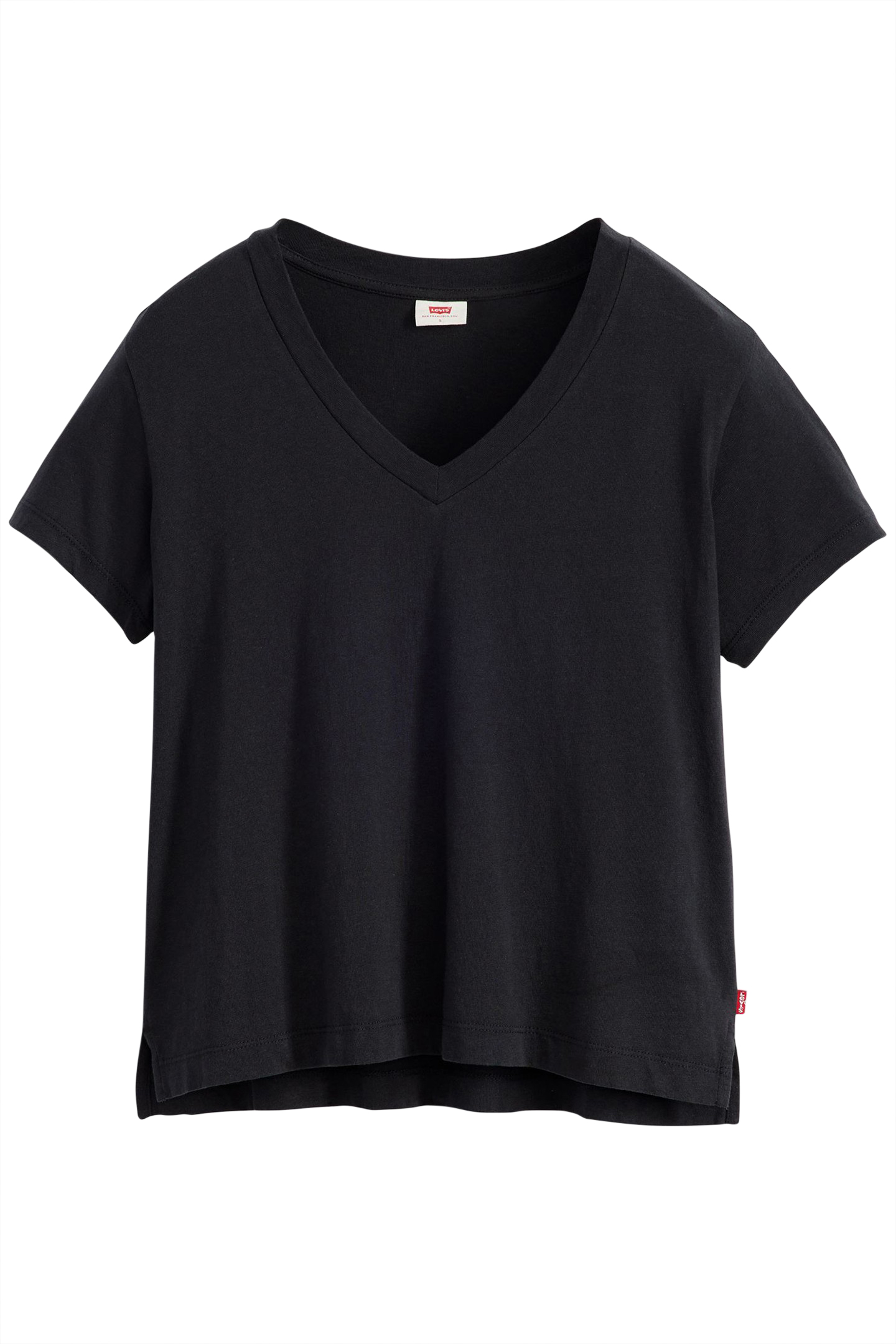 BOXY VNECK TEE CAVIAR SLUB 3