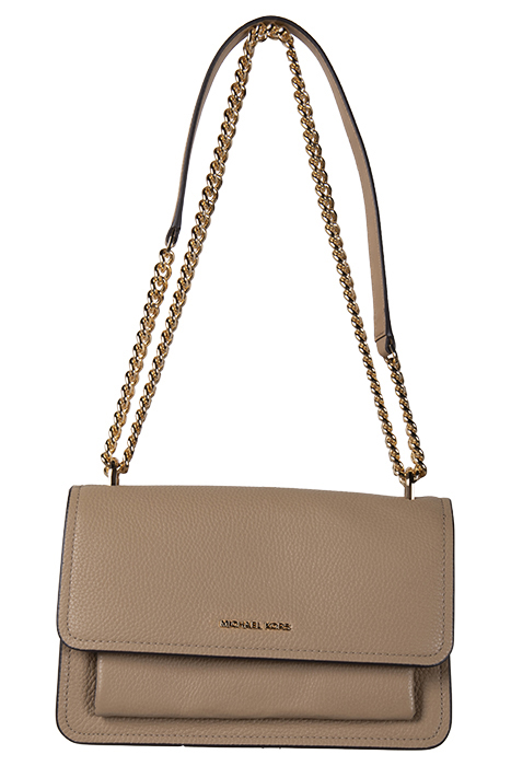 LARGE SHOULDER BAG WITH CHAIN STRAP IN CAMEL 1
