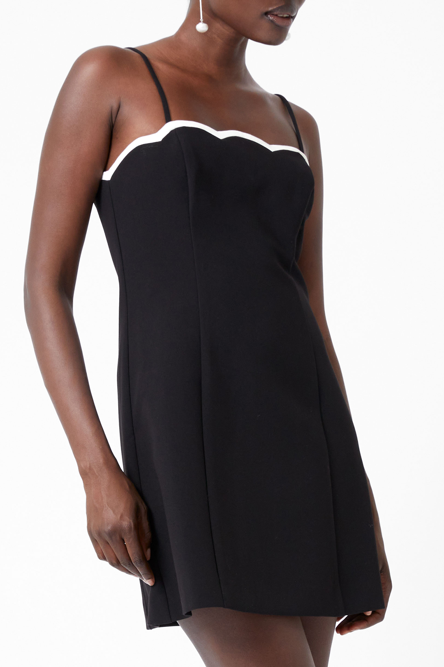 AZRA CONTRAST MINI DRESS BLACK/PORCELAIN CRM 3