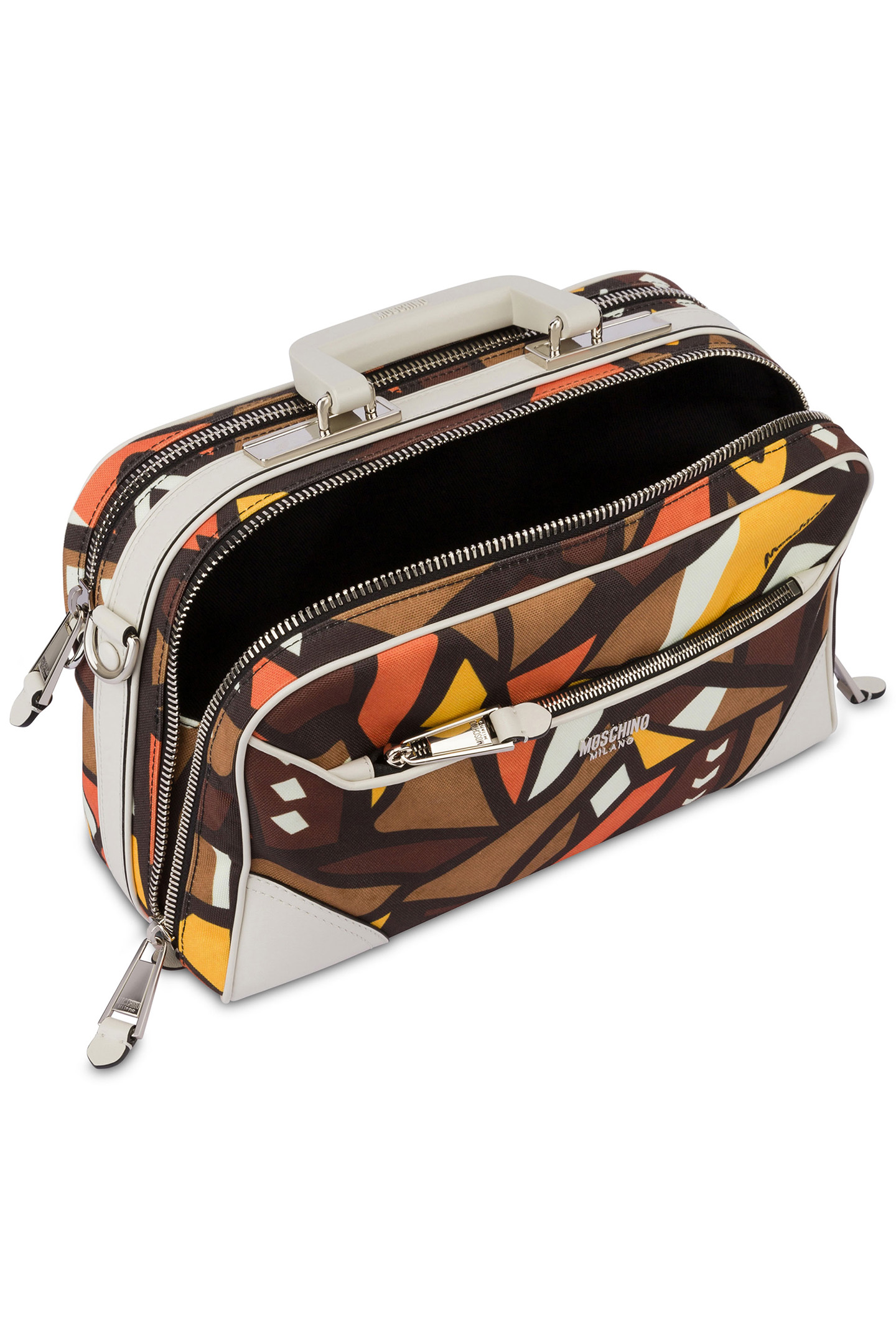 SHOULDER BAG IN WOOD PRINT CANVAS BROWN 3