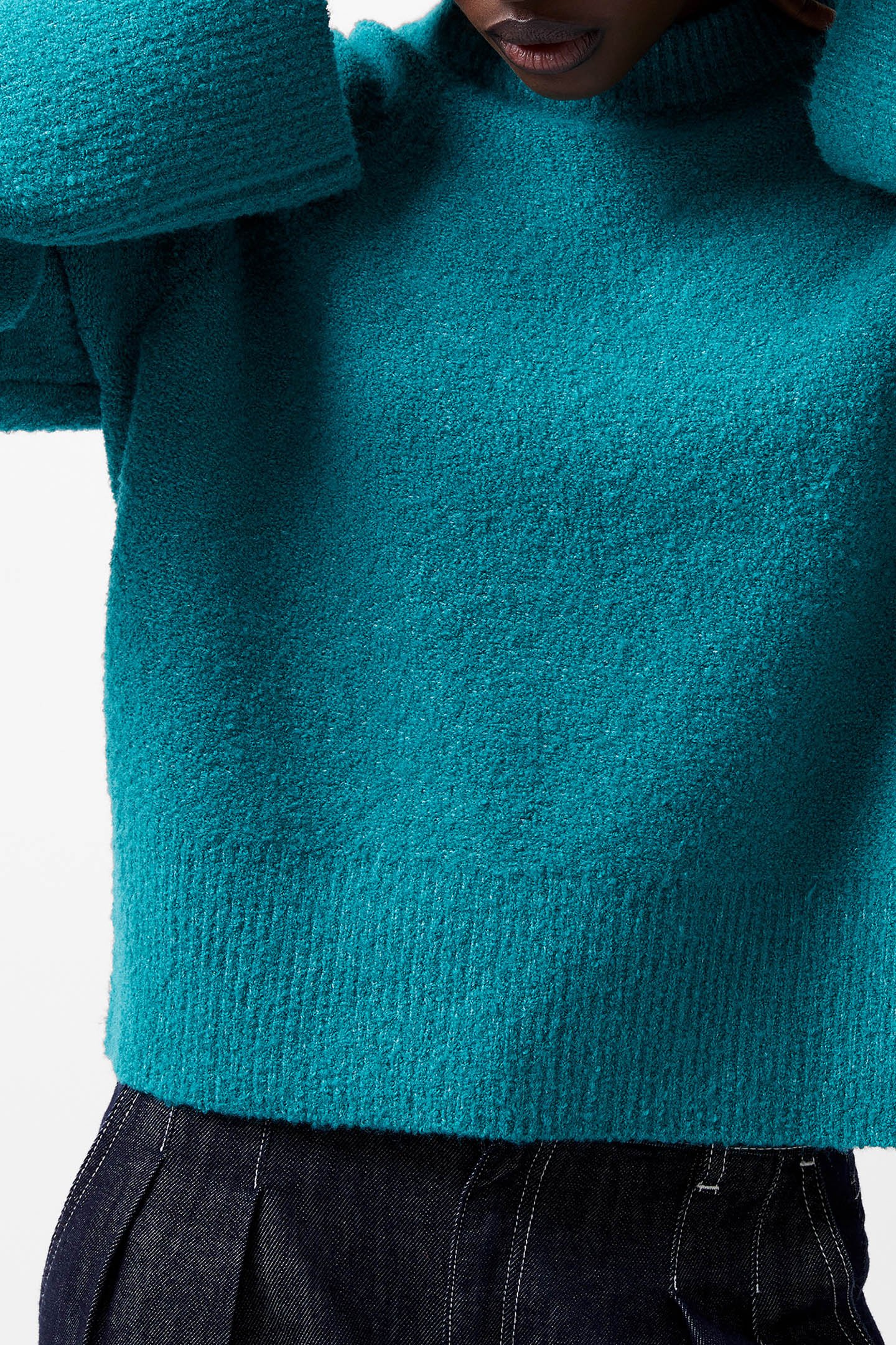 MELISSA BOUCLE LS JUMPER DARK TEAL 4