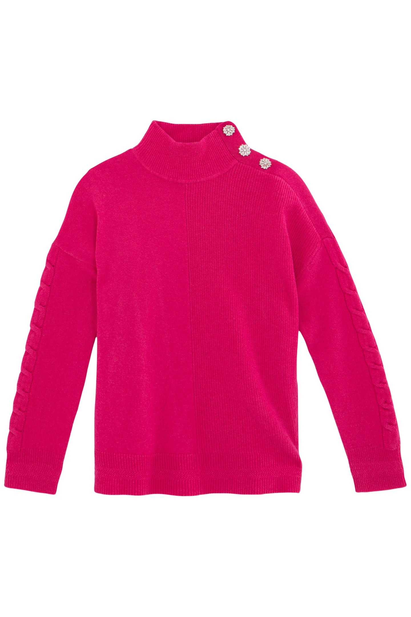 PINK KNITTED SWEATER WITH JEWELLED BUTTONS 4
