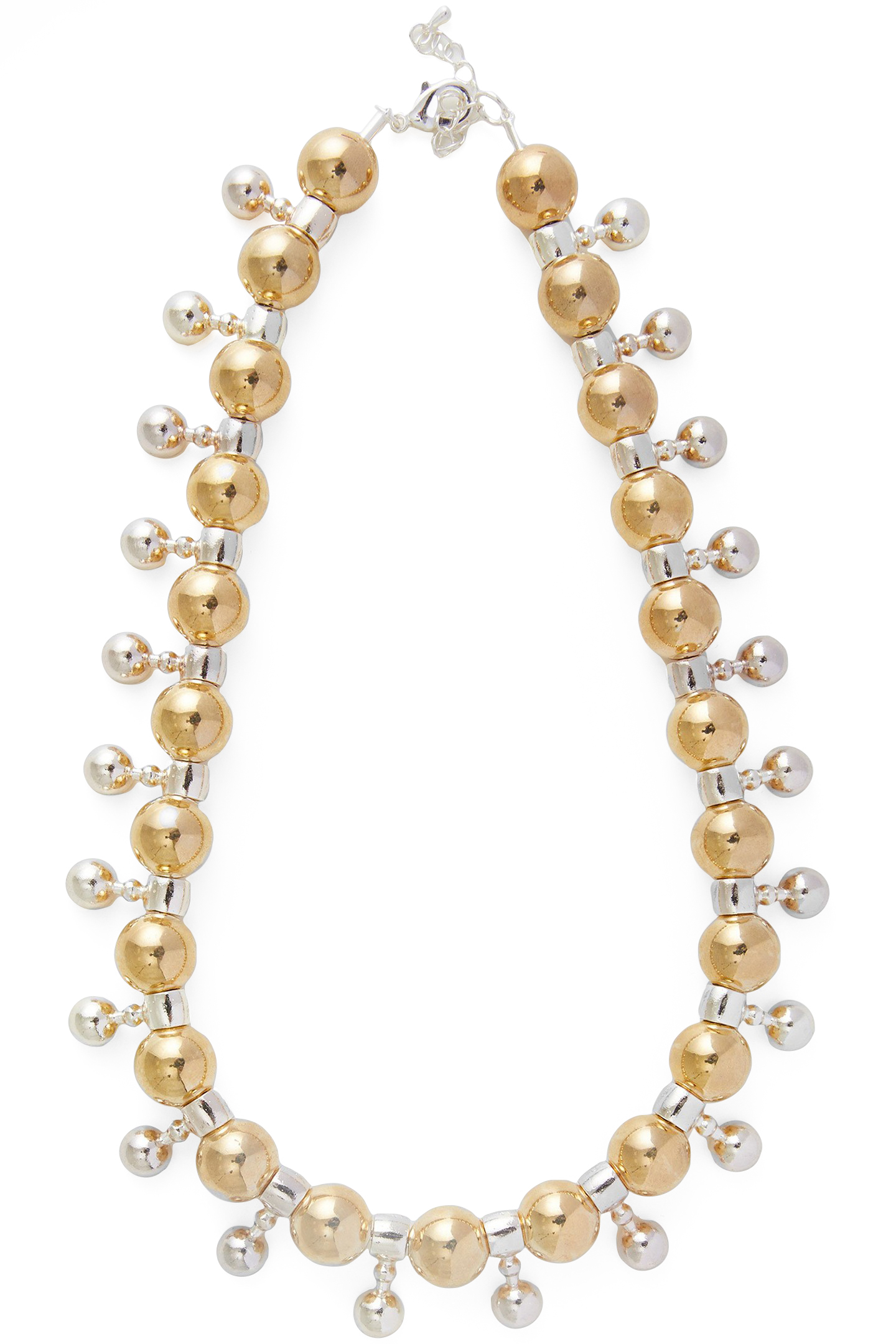 GEOMETRIC BALL NECKLACE SILVER/GOLD 1