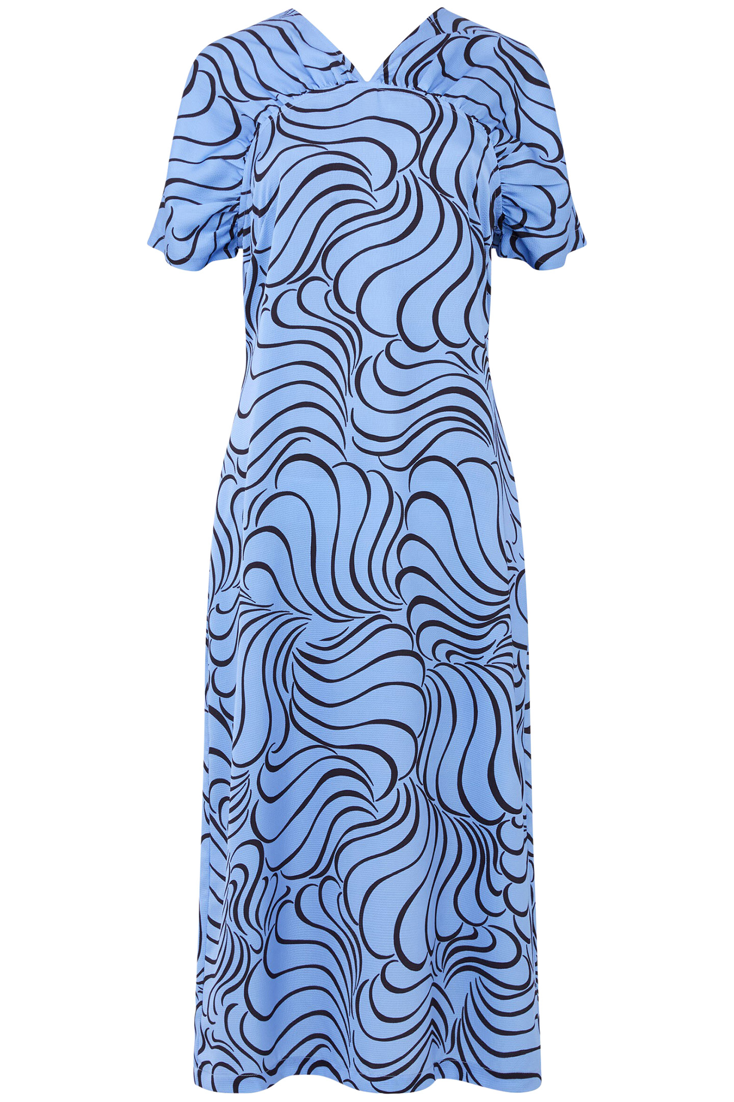 FELECIA ELIZA DRESS DUSTED BLUE/BLACKOUT 3