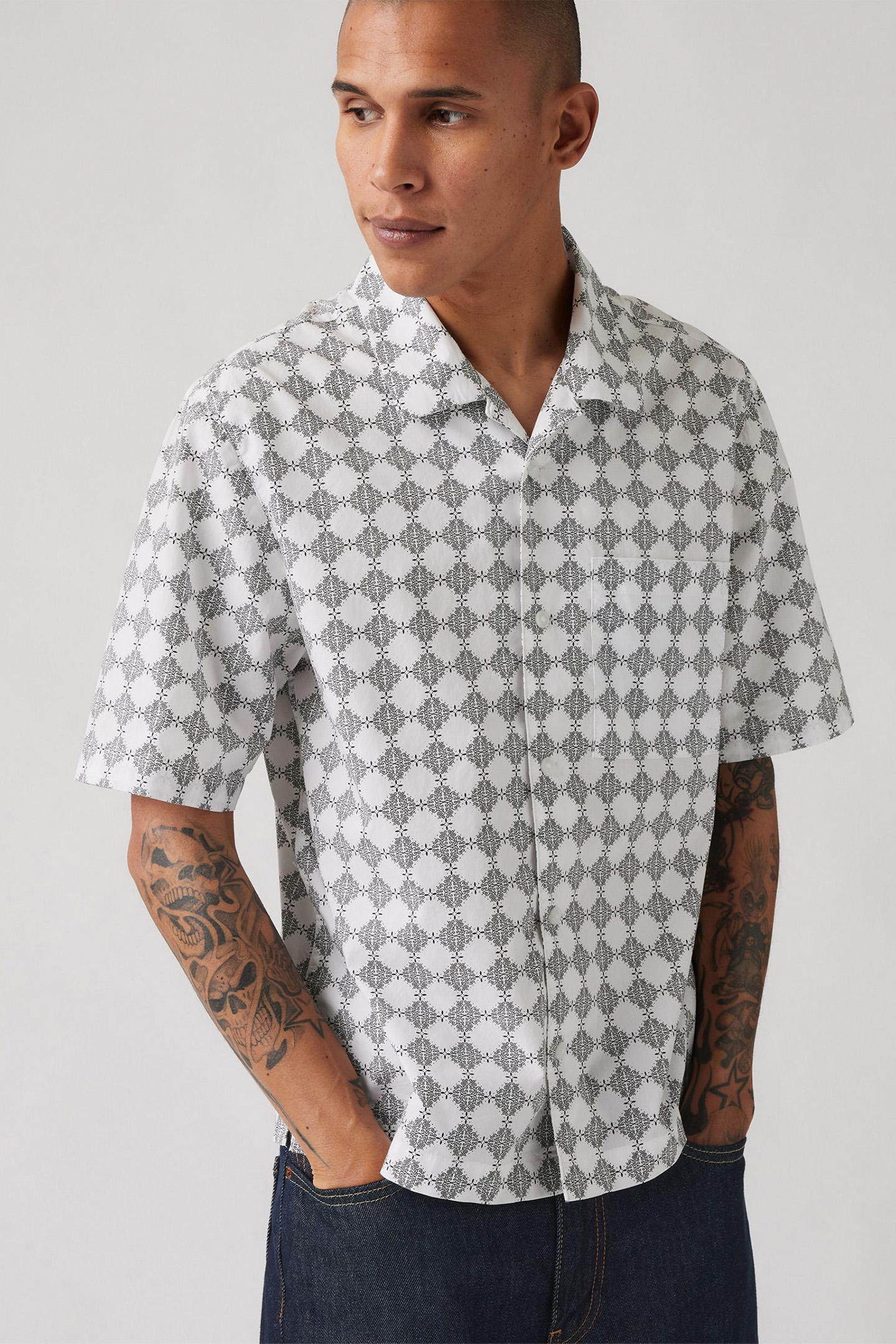 SS TOWNES BOXY SHIRT REFLECT GEO PHANTOM 4