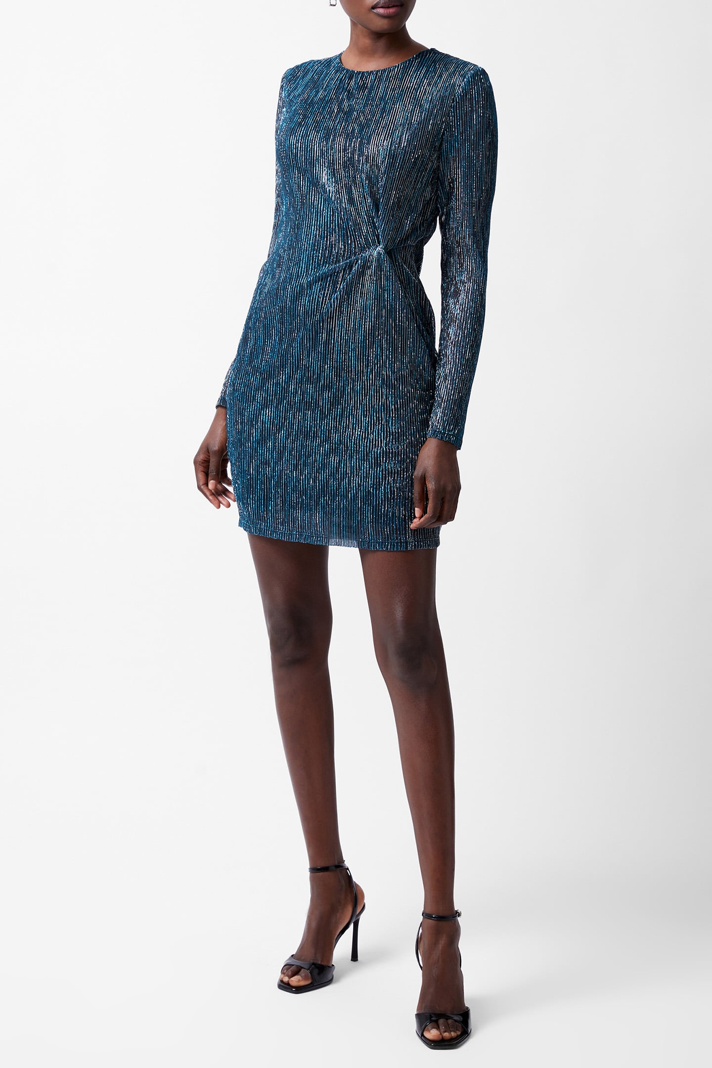 TAMY LUREX LS FITTED MINI DRES SILVER 2