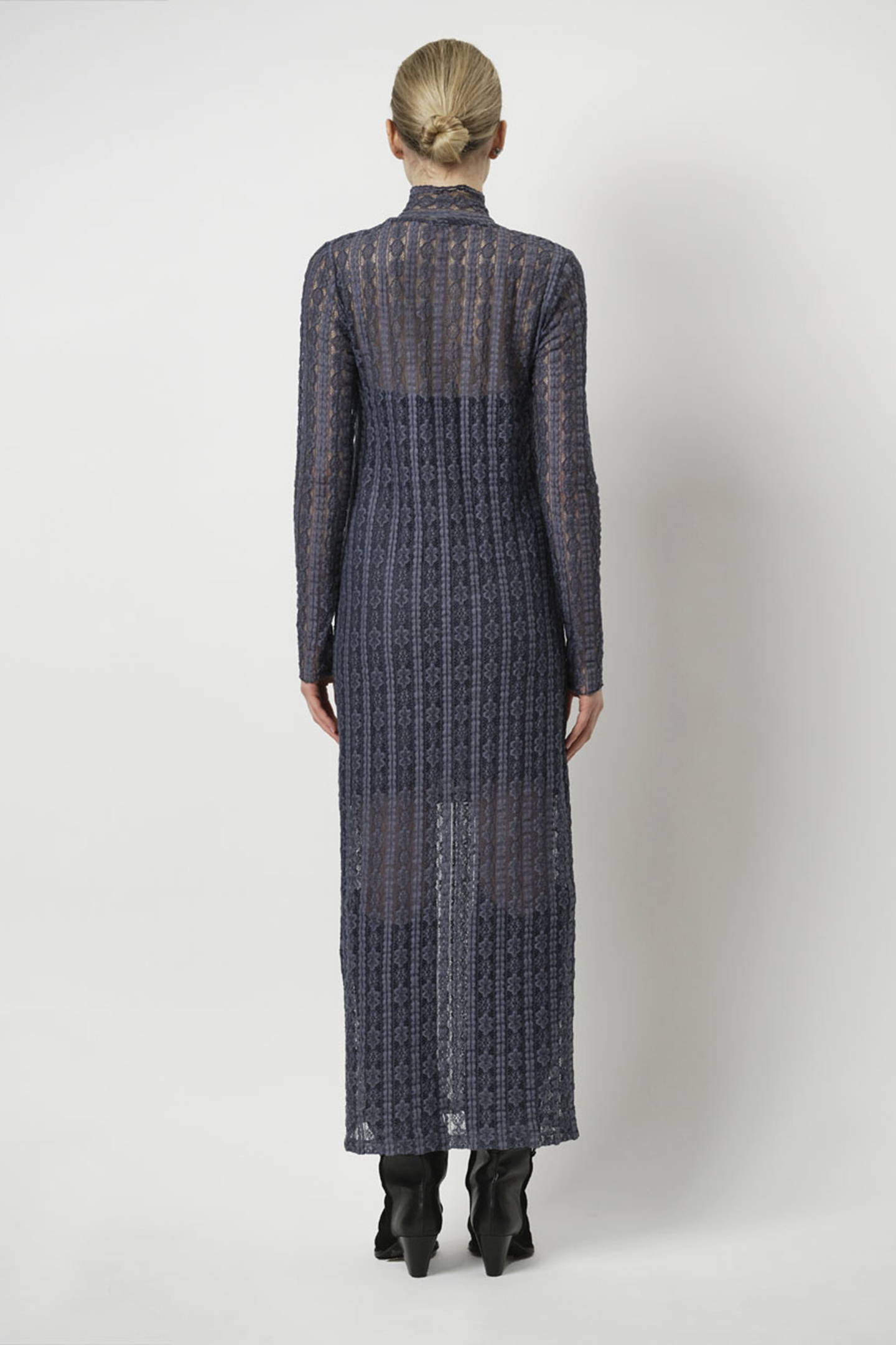 UNIQUE LACE MAXI DRESS ASH BLUE 2