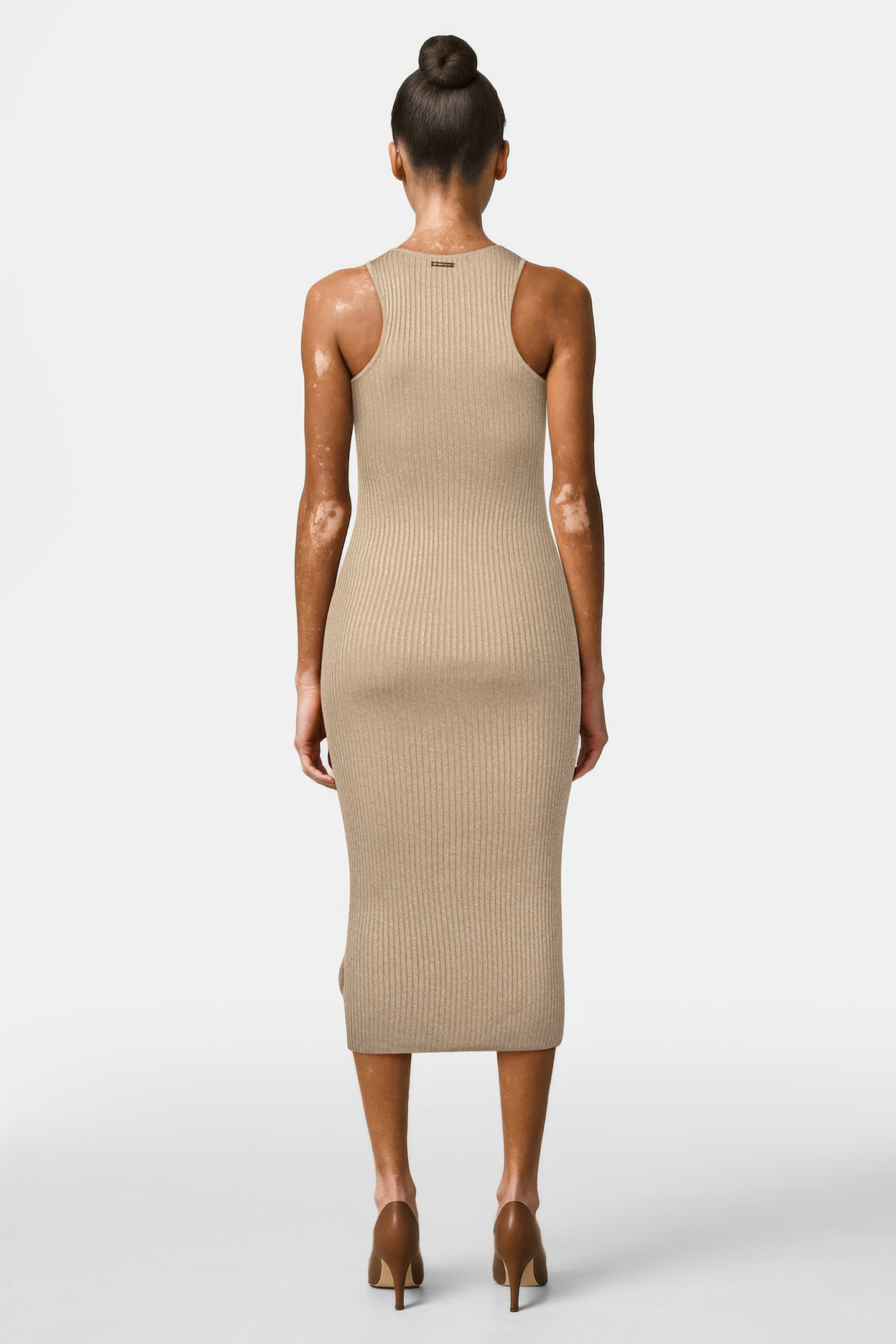 METALLIC ZIP TANK DRESS IN GOLD 2