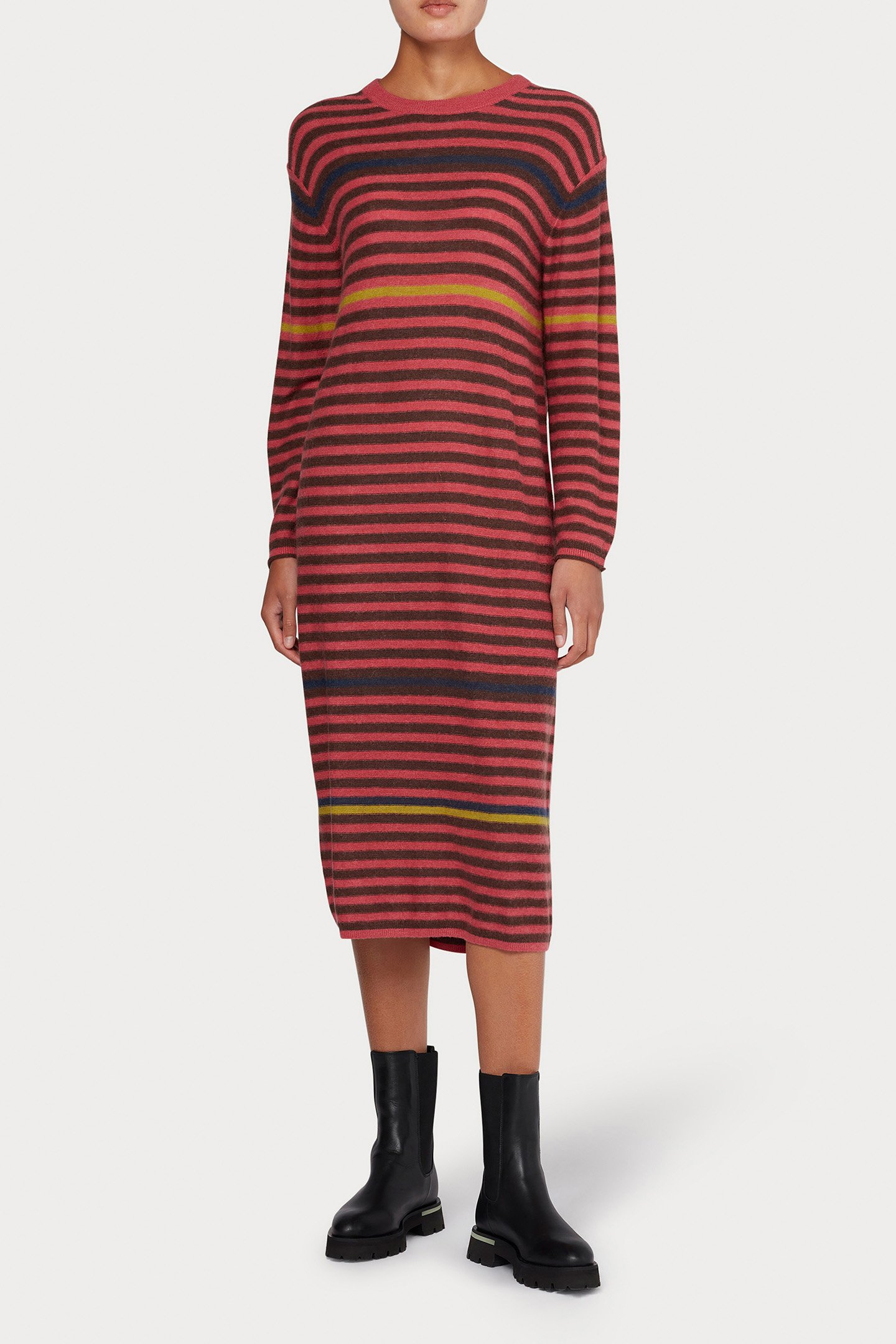 KNITTED DRESS BUBBLEGUM/RASP 1