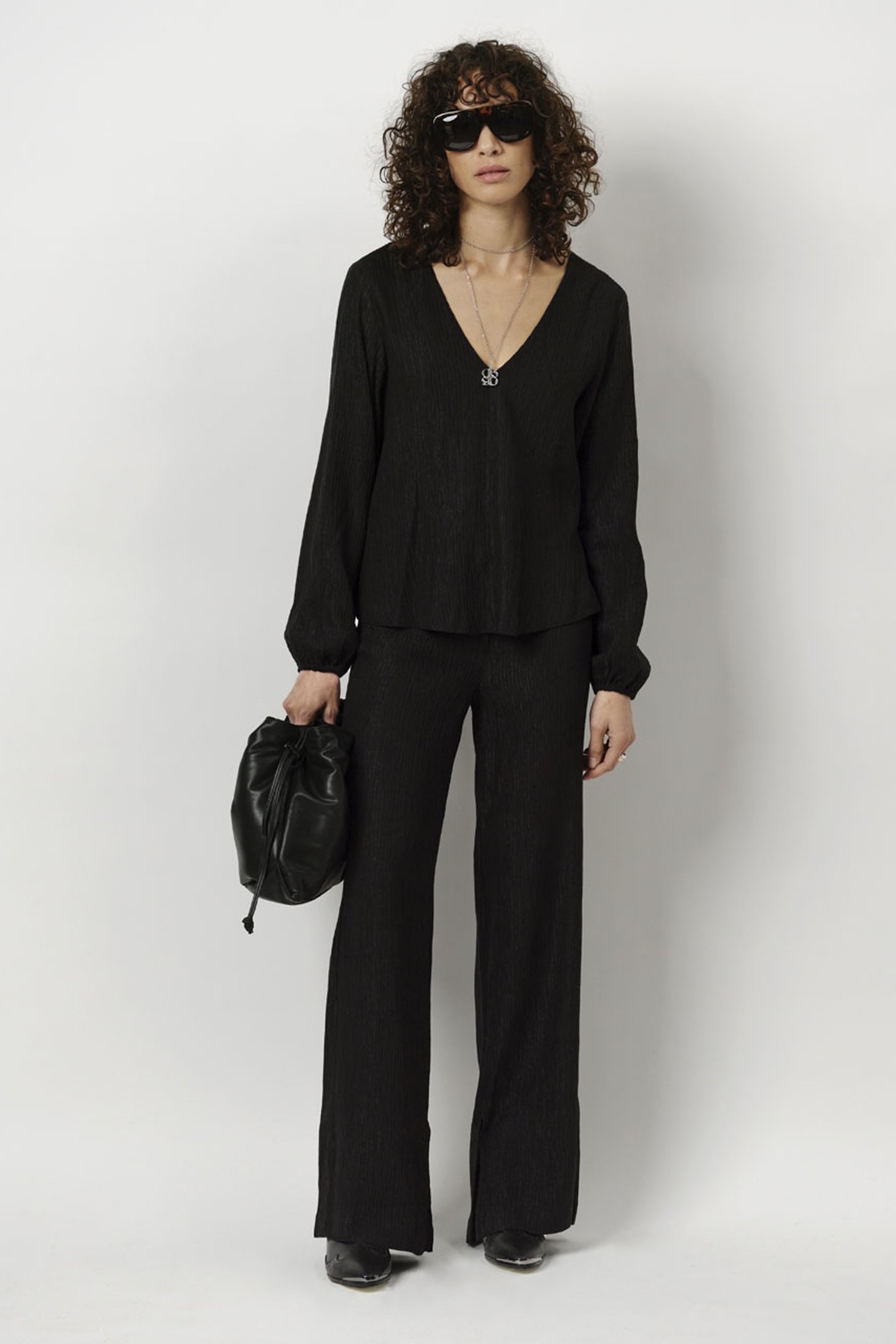 LIMA WIDE LEG PANTS RAVEN by Dante6