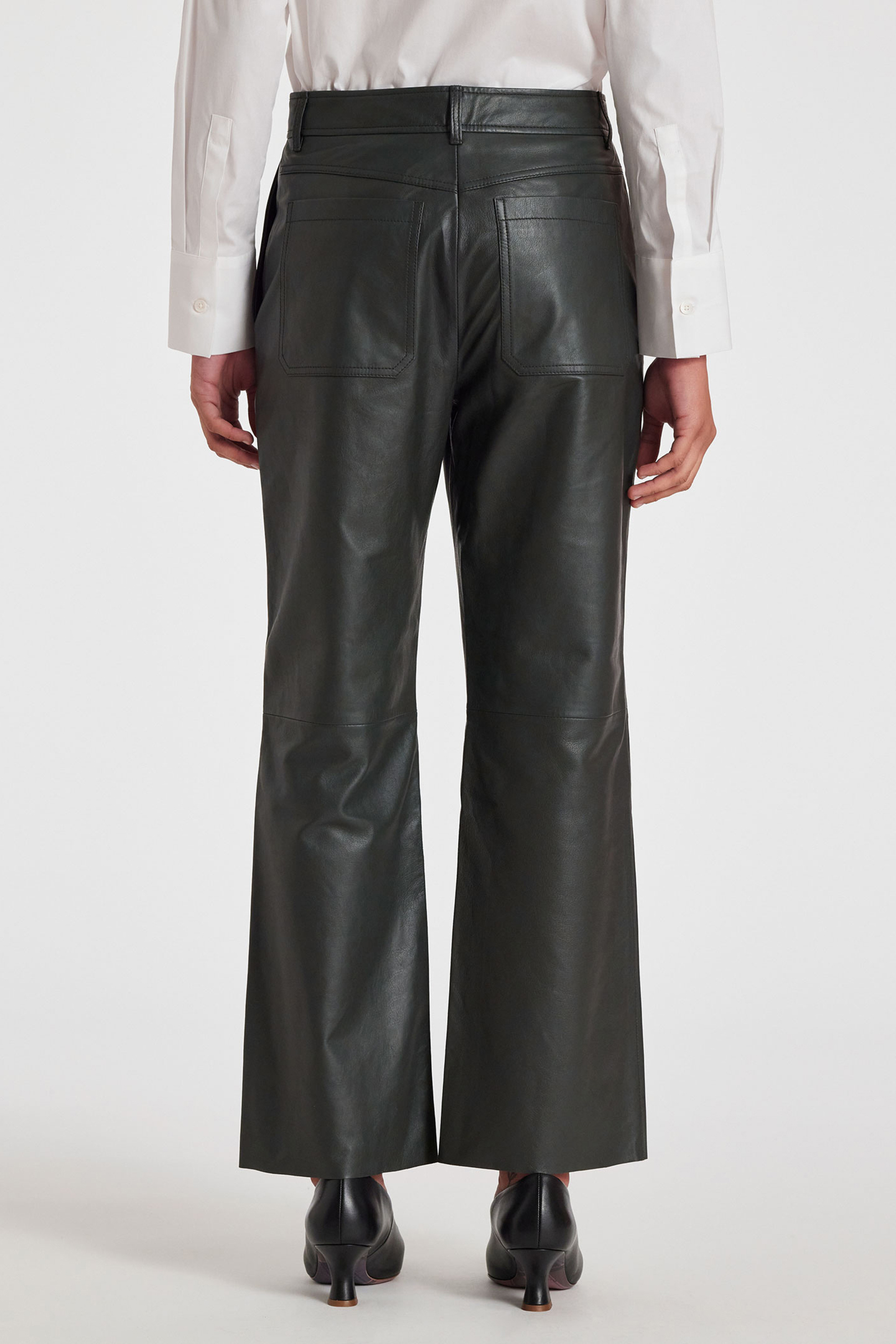 TROUSERS LEATHER VERY DARK GREEN 2