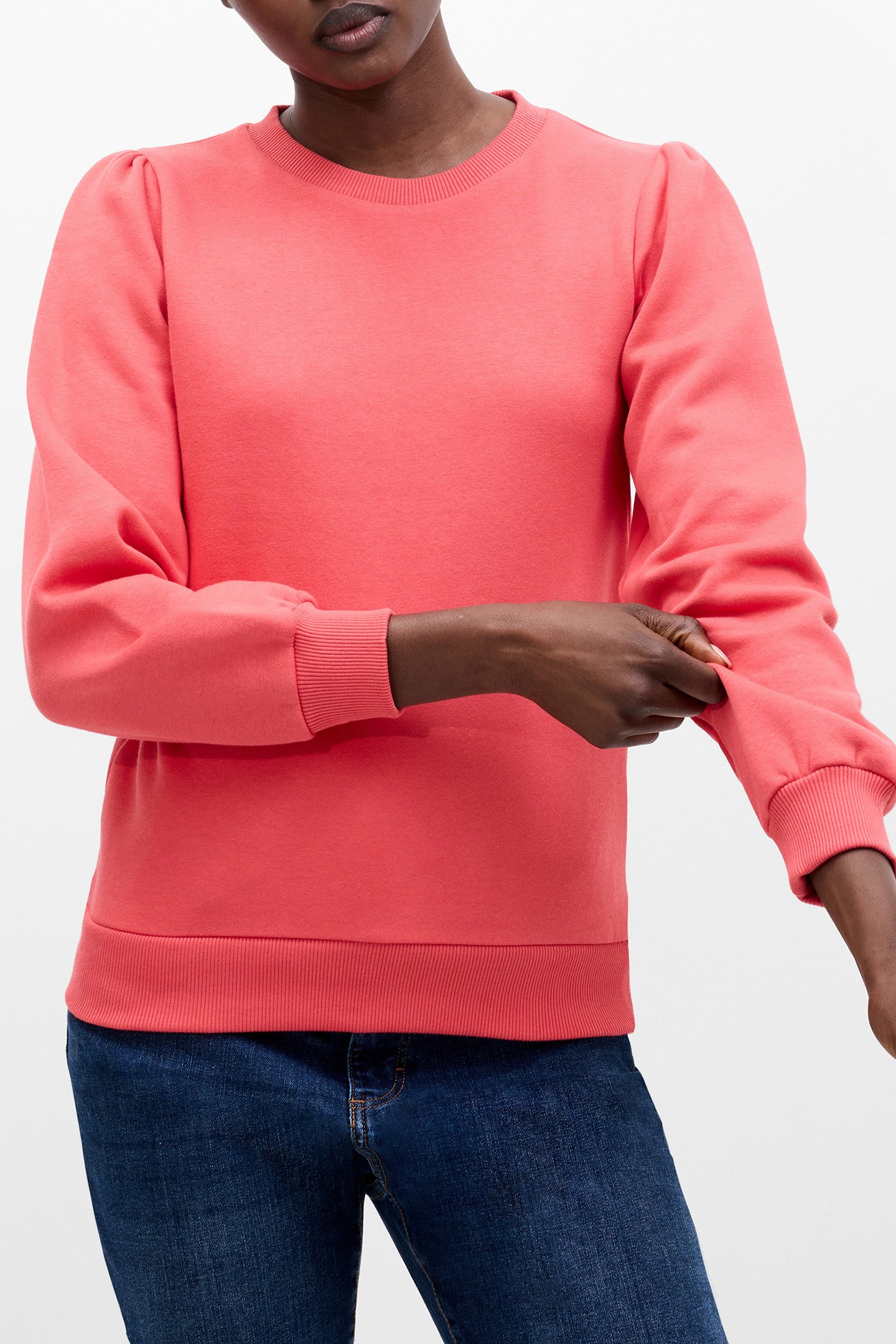 FC PUFF SLEEVE SWEAT CAYENNE RED by French Connection