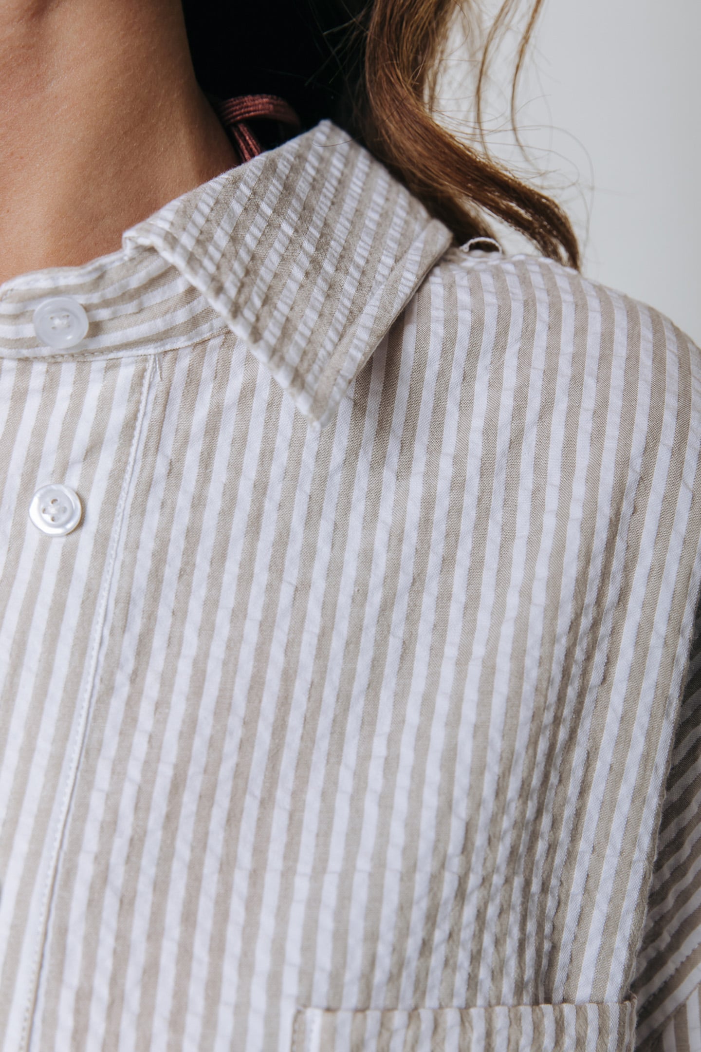 VICKY STRIPED DROPPED SHOULDER BLOUSE LIGHT SAND 4