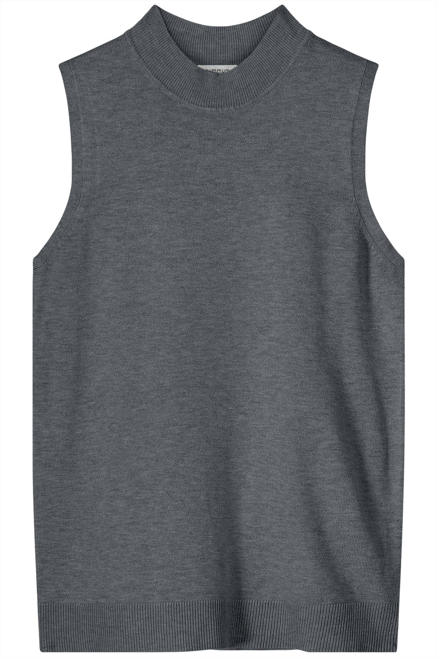 SLEEVELESS TOP SOFT VISCOSE POLYAMIDE KNIT GREYS 4