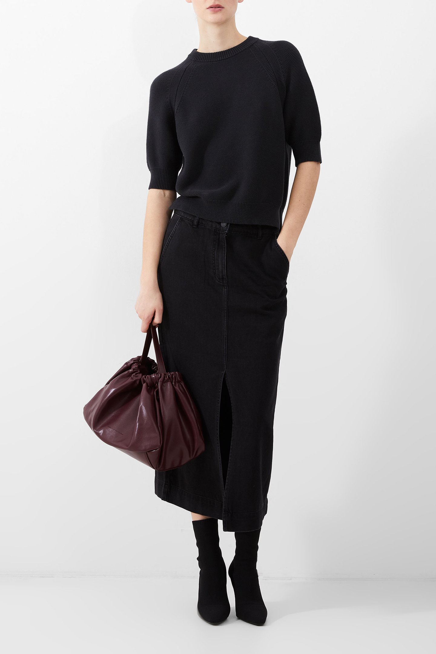 DENVER MIDAXI SKIRT JUST BLACK by French Connection