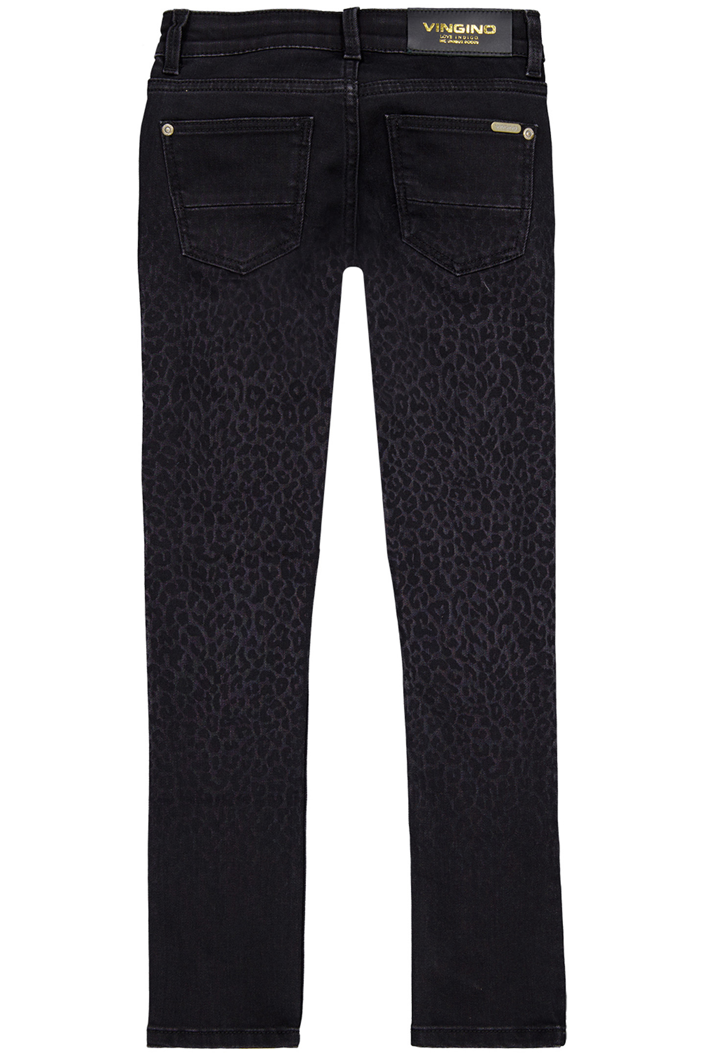 GIRL'S AMIA LEOPARD JEANS BLACK 2