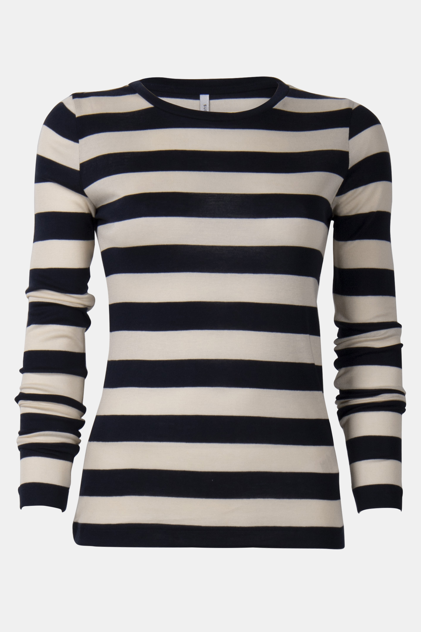 ROUND NECK SHEER JERSEY STRIPE MIDNIGHT BLUE 3
