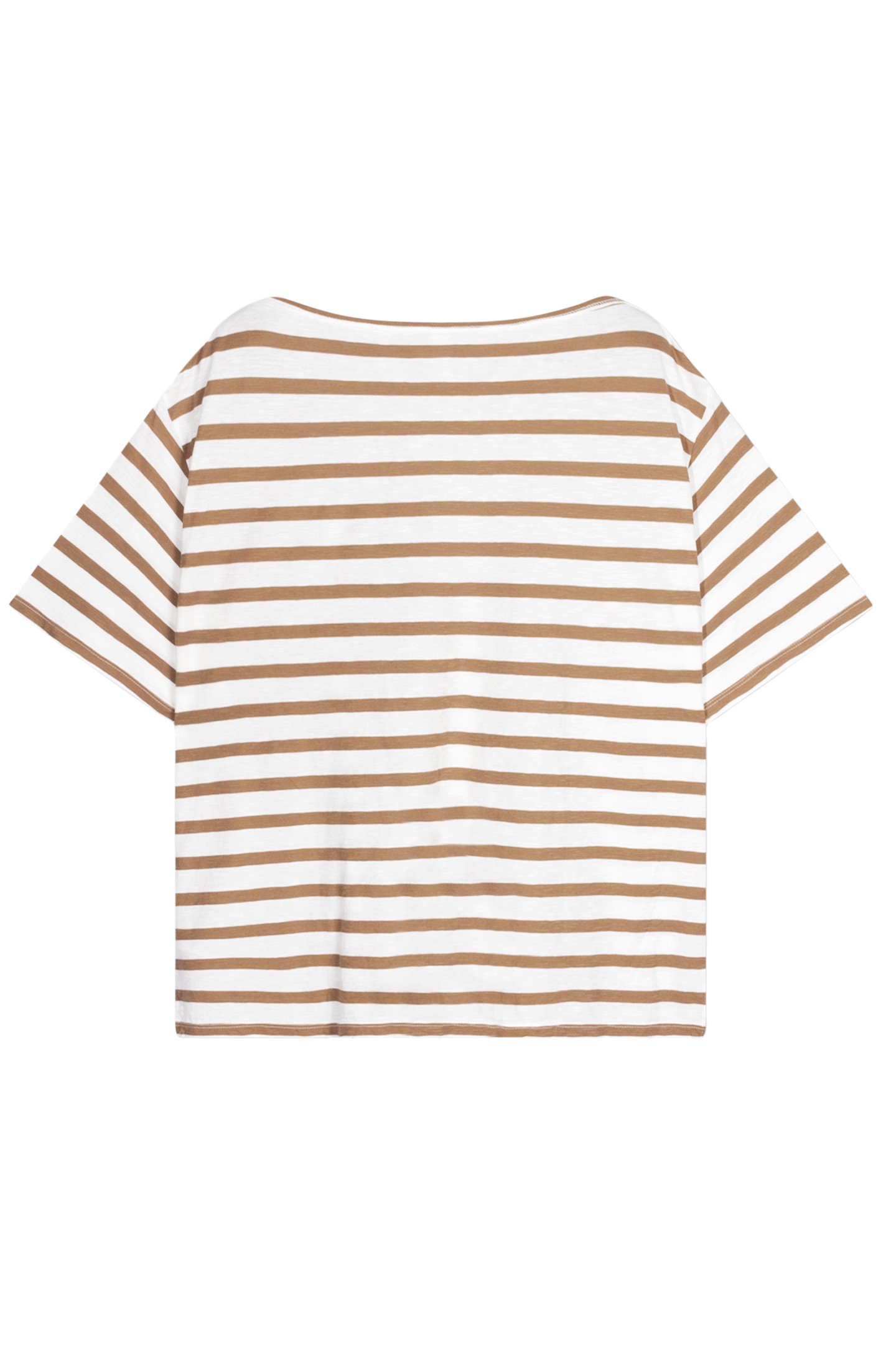 SHORT SLEEVE TEE STRIPES ECRU/CEDAR BROWN 5