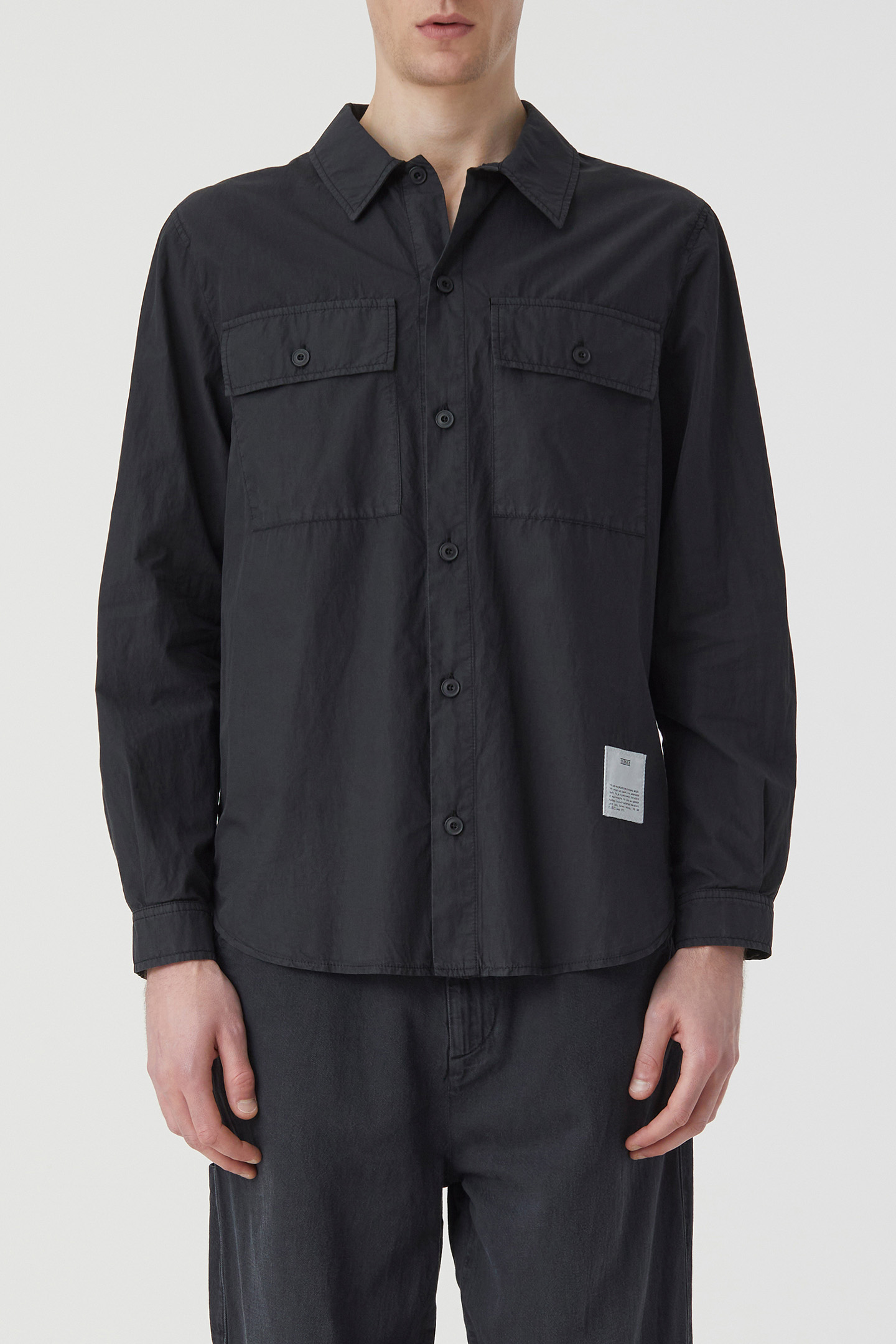 UTILITY SHIRT W/ ELBOW PATCHES SHIRTS & BLOUSES BLACK 1