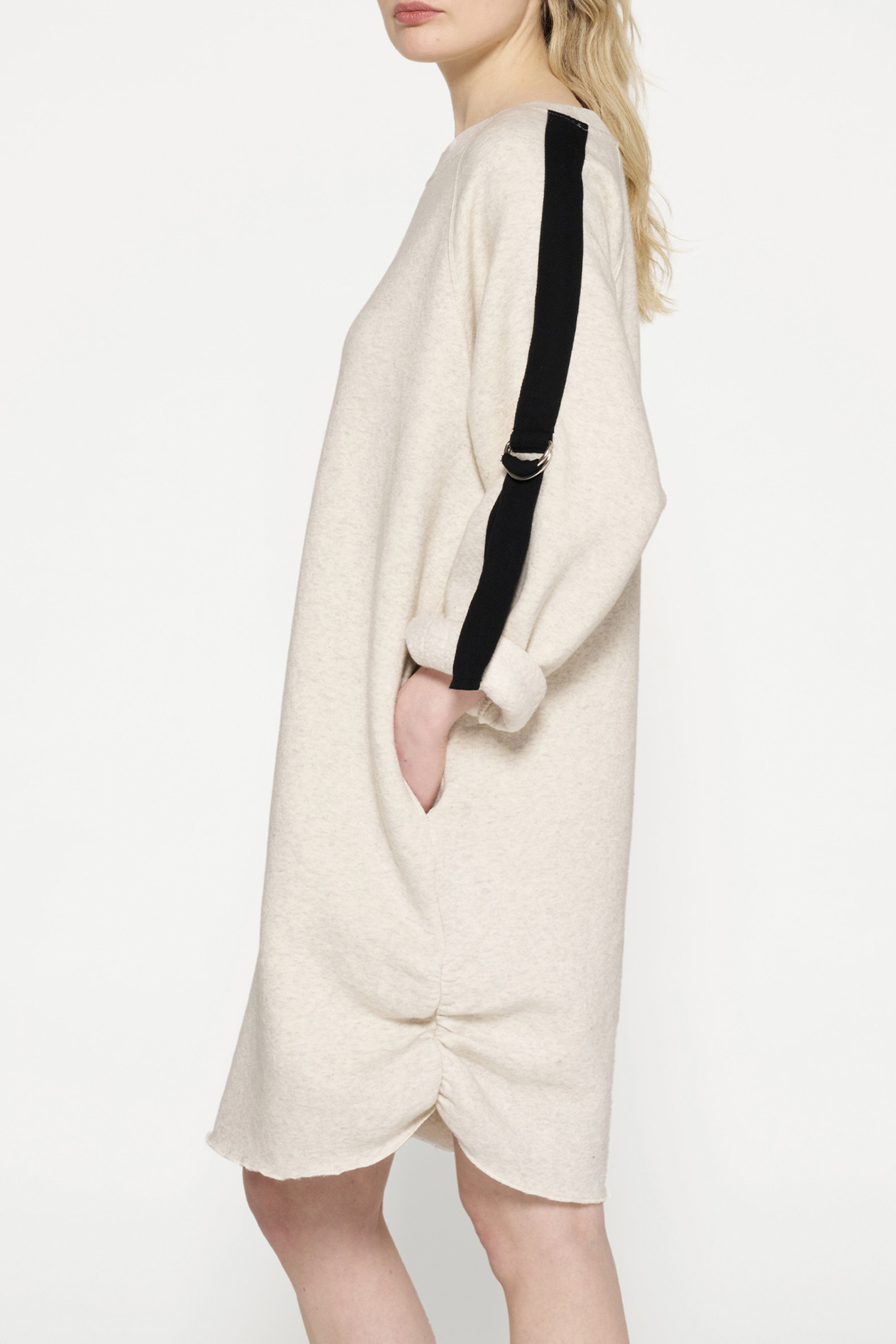 BELTED RAGLAN DRESS SOFT WHITE MELEE 6