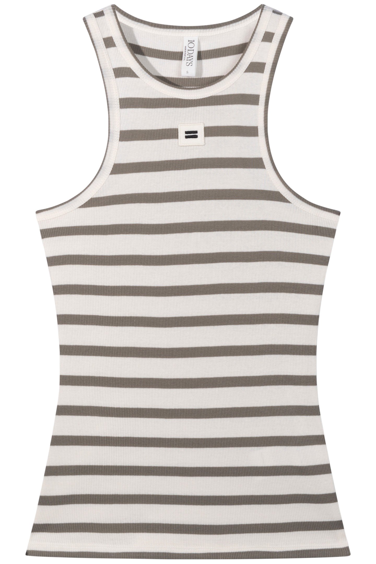 TANK TOP RIB STRIPES ECRU/SAGE 4