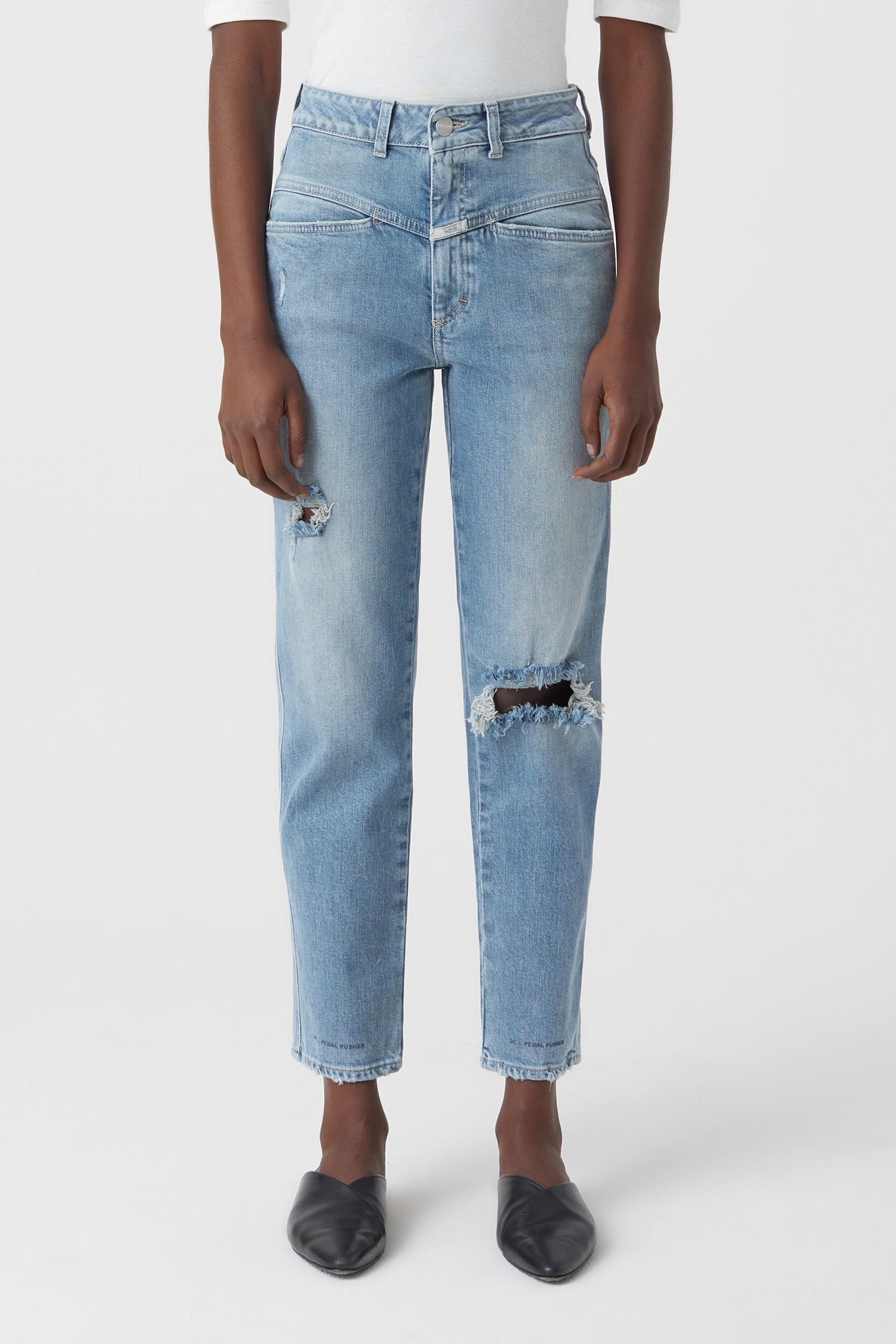 PEDAL PUSHER JEANS MID BLUE 1